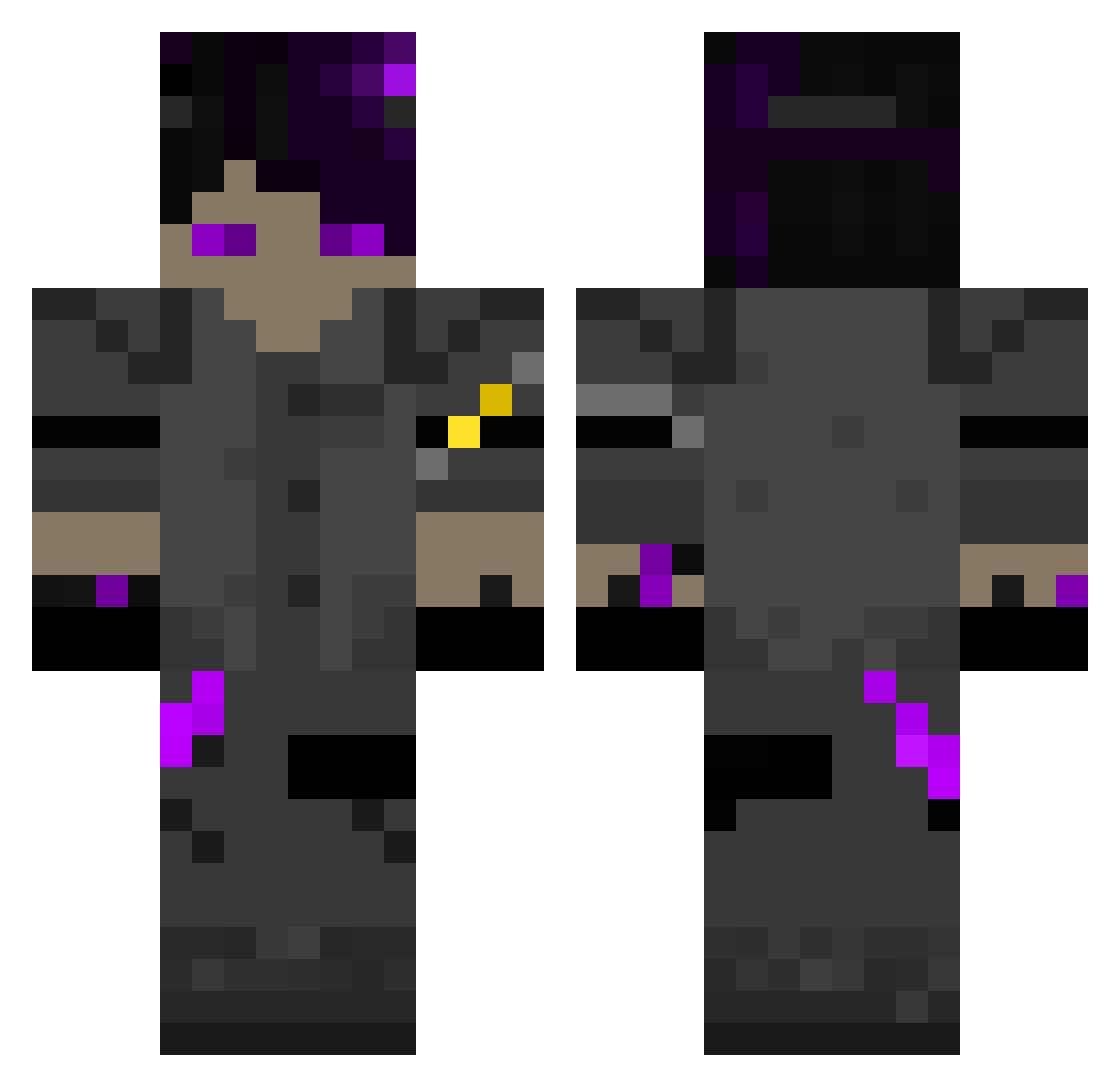 Nash_Nakamuri Minecraft skin, front and back view