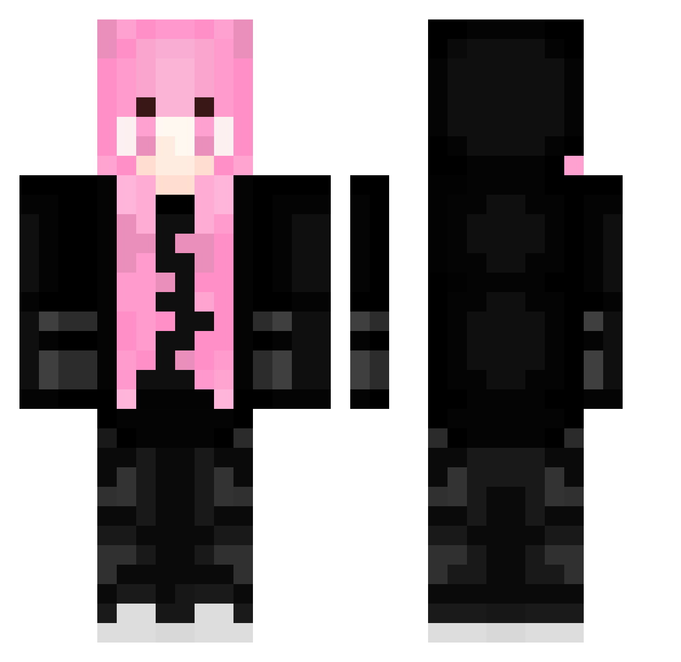 lowPC4 Minecraft skin, front and back view