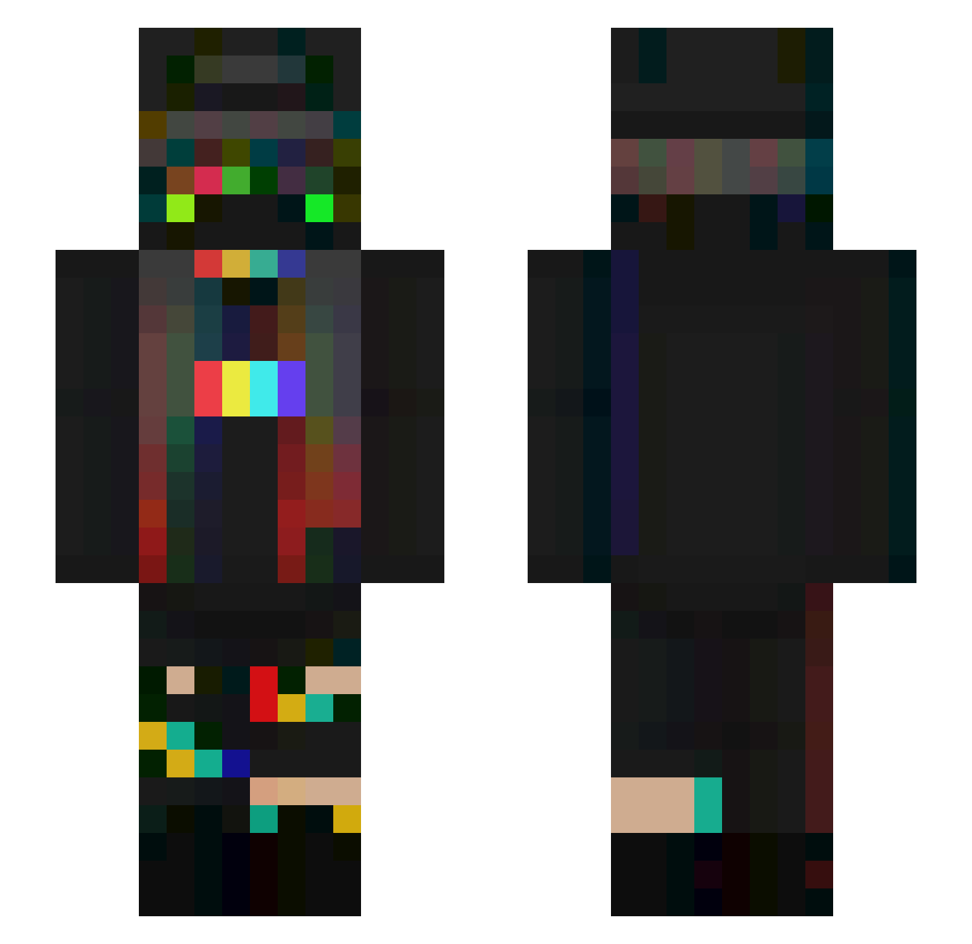 chekhovvs Minecraft skin, front and back view