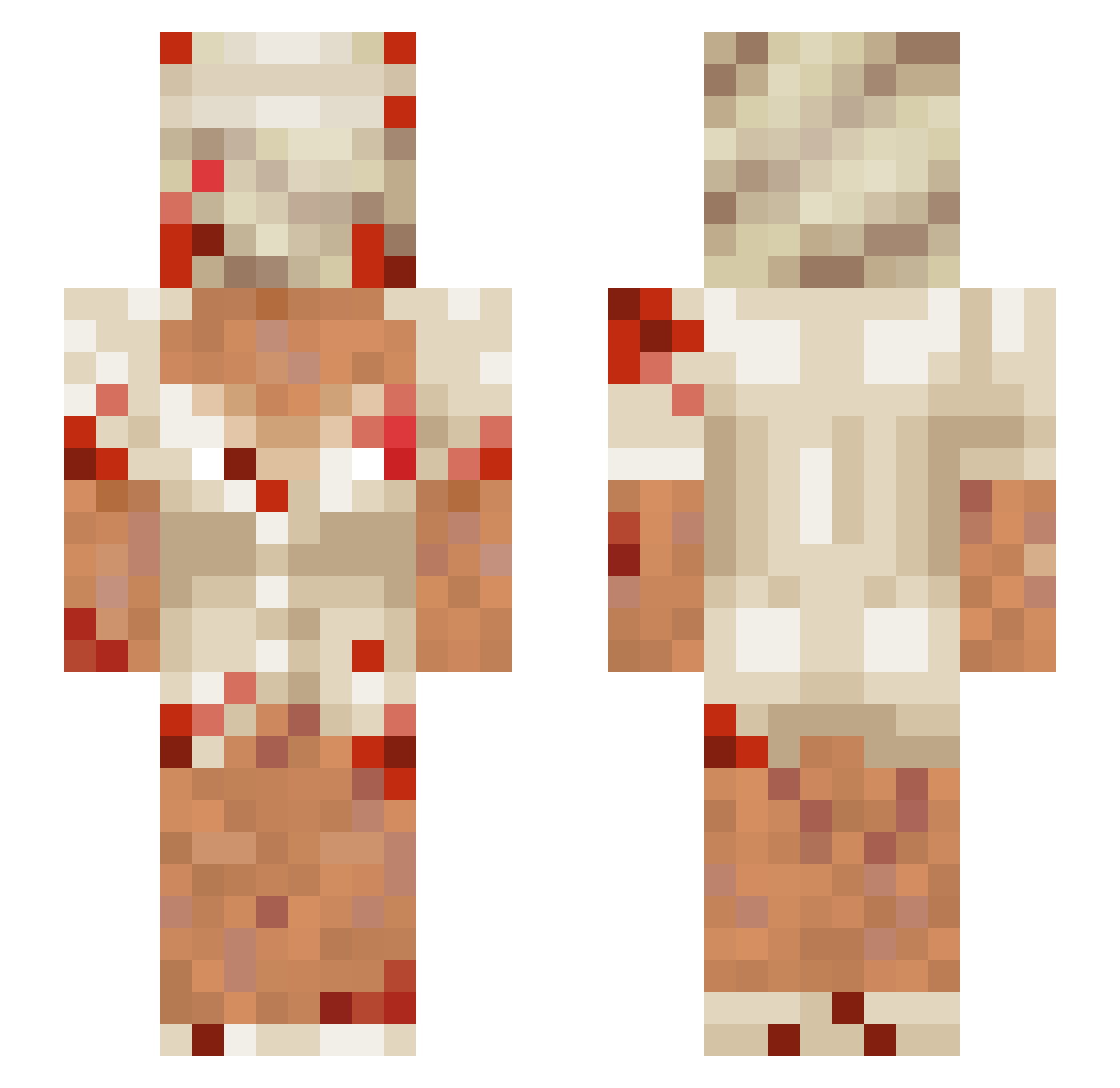Girpatron Minecraft skin, front and back view