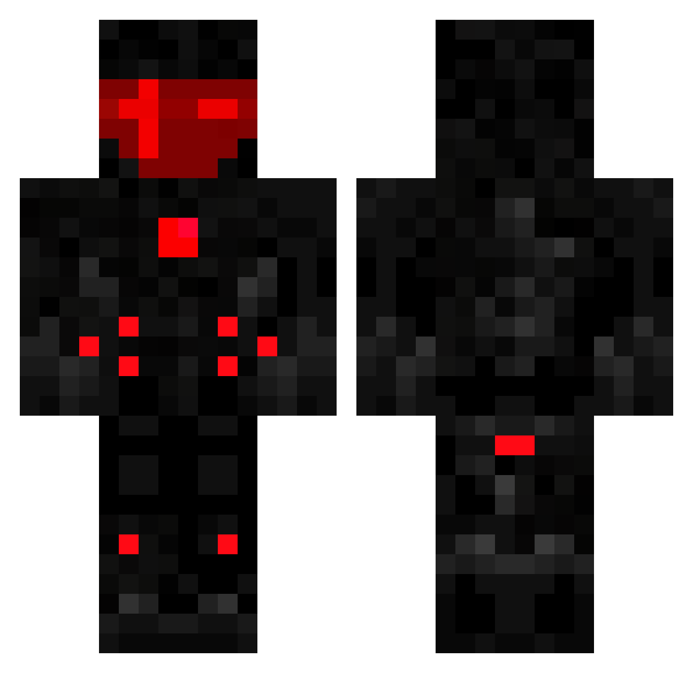 PonkiDev Minecraft skin, front and back view