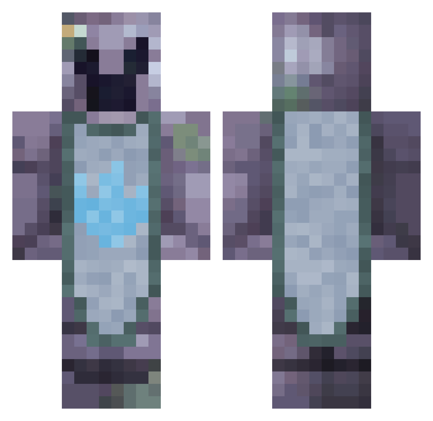 Tigerman007 Minecraft skin, front and back view