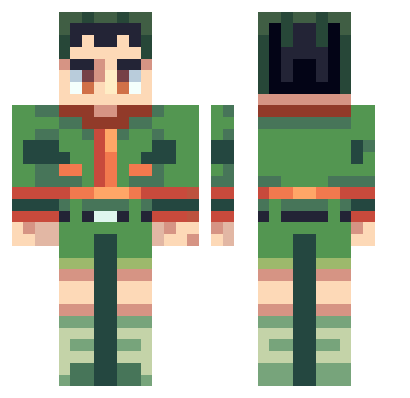_DeJaVuz Minecraft skin, front and back view