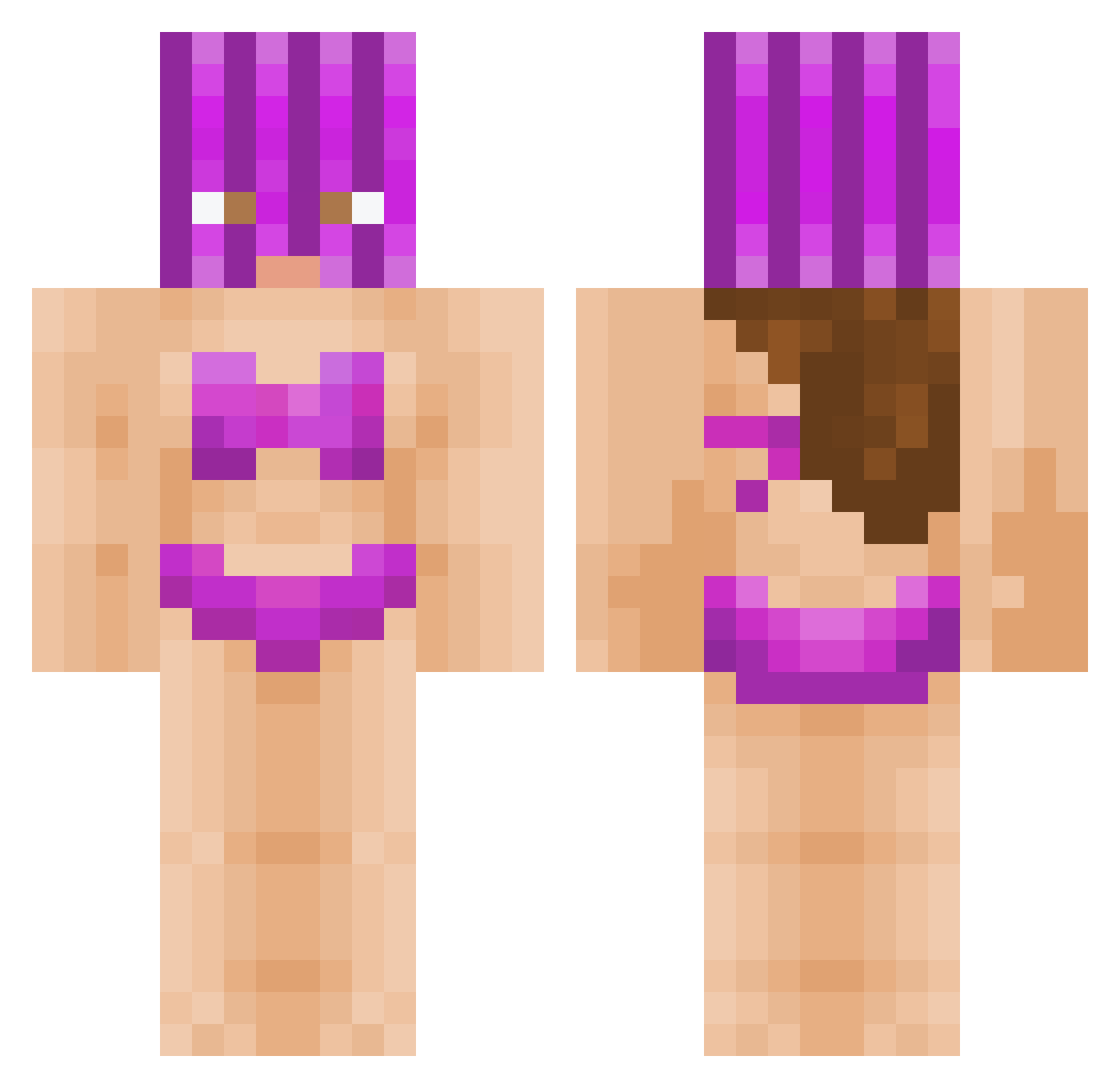 SkyriverServer Minecraft skin, front and back view