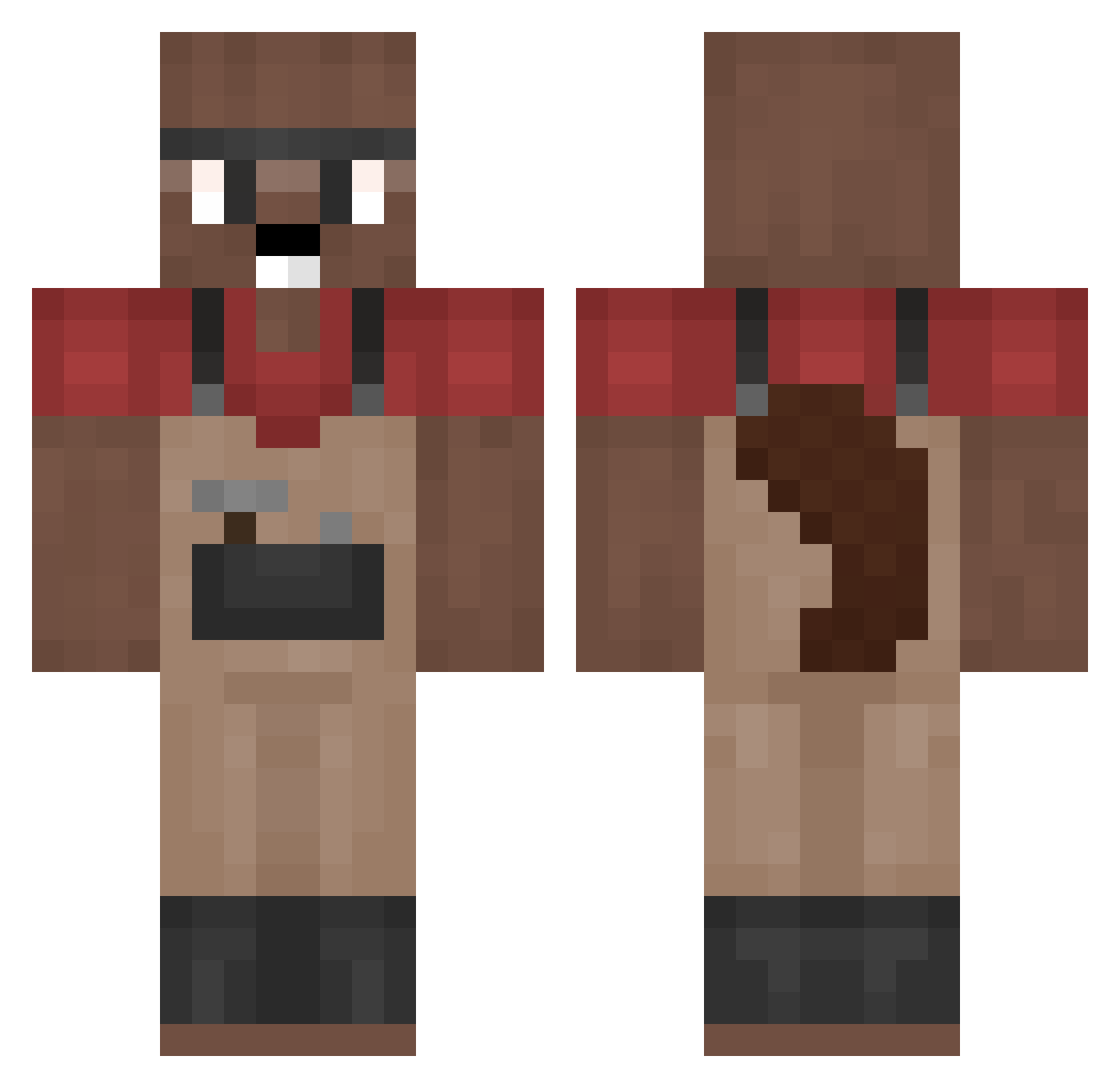 janpolski Minecraft skin, front and back view