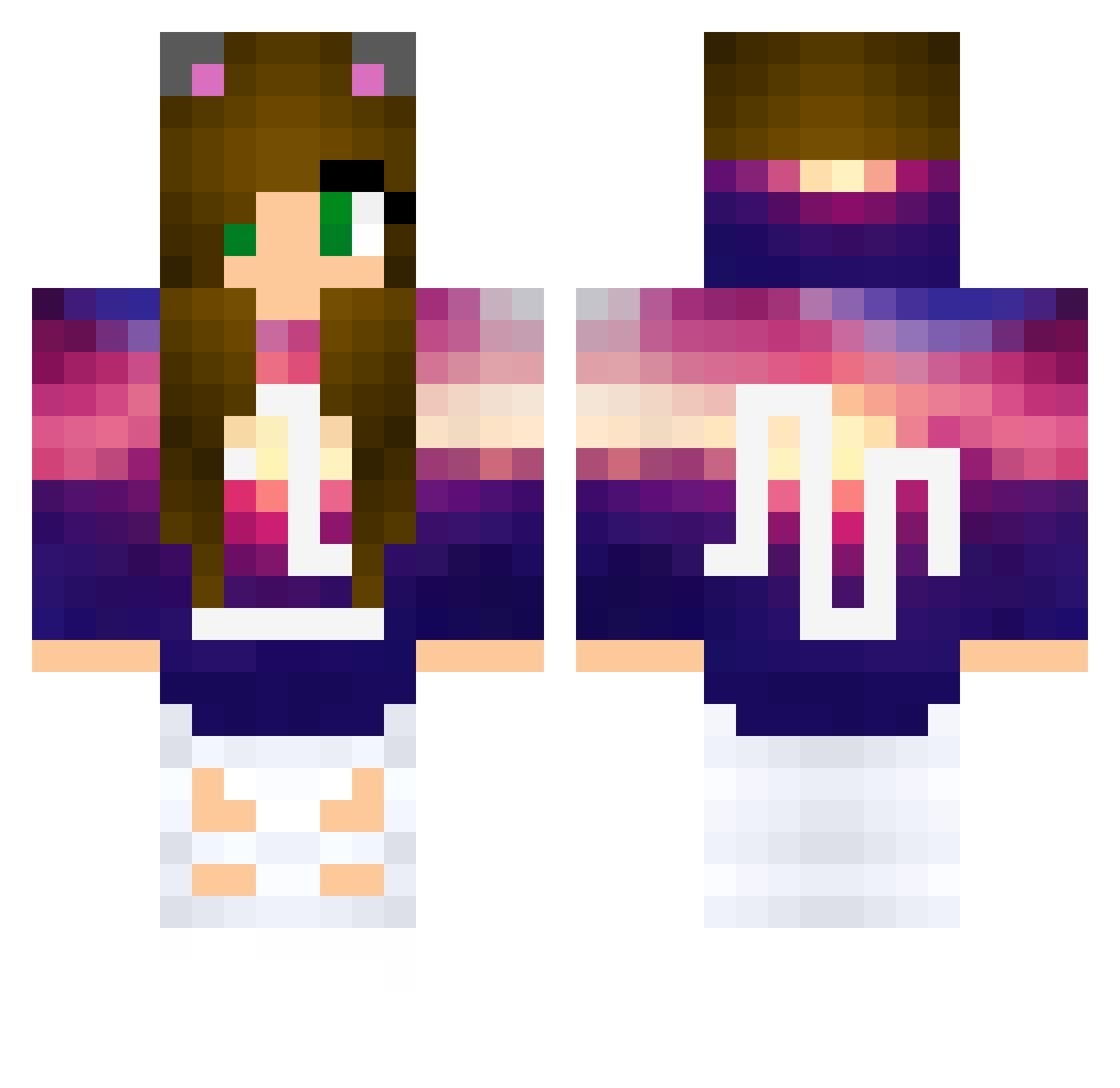 Vampire_Weekend Minecraft skin, front and back view