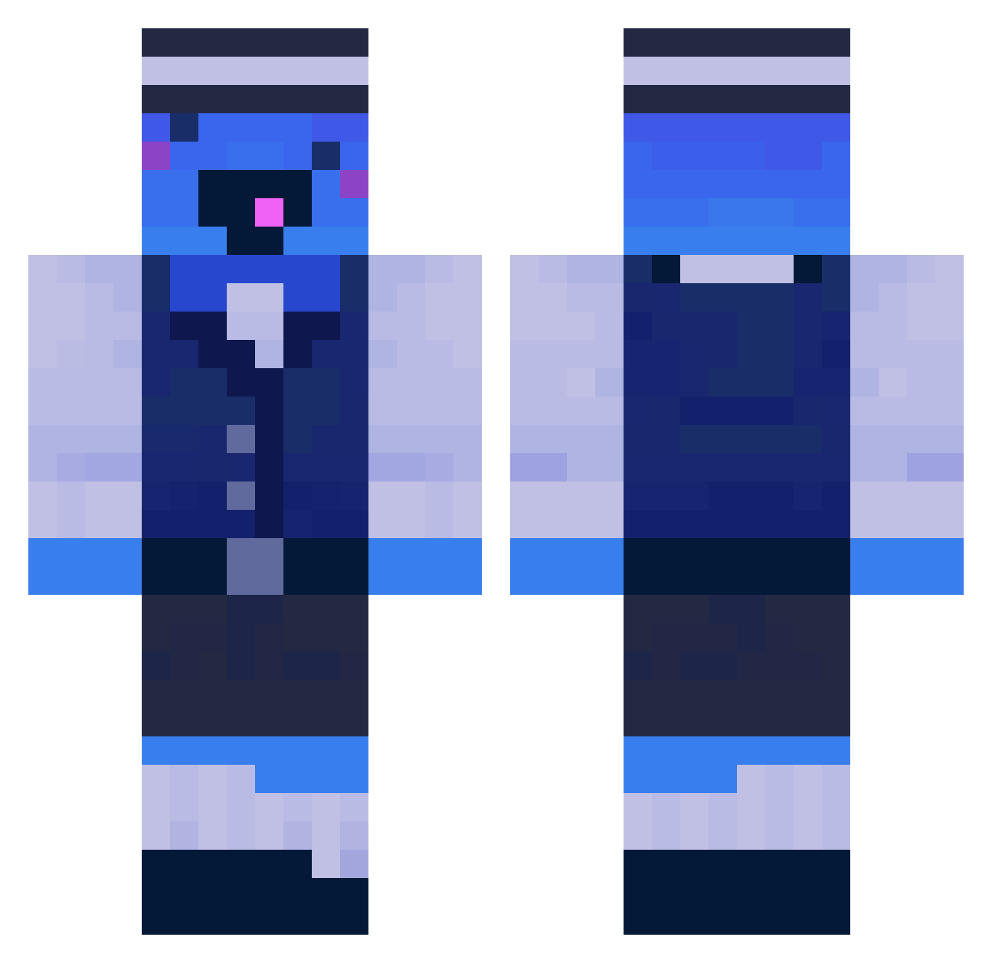 Snowycat998 Minecraft skin, front and back view