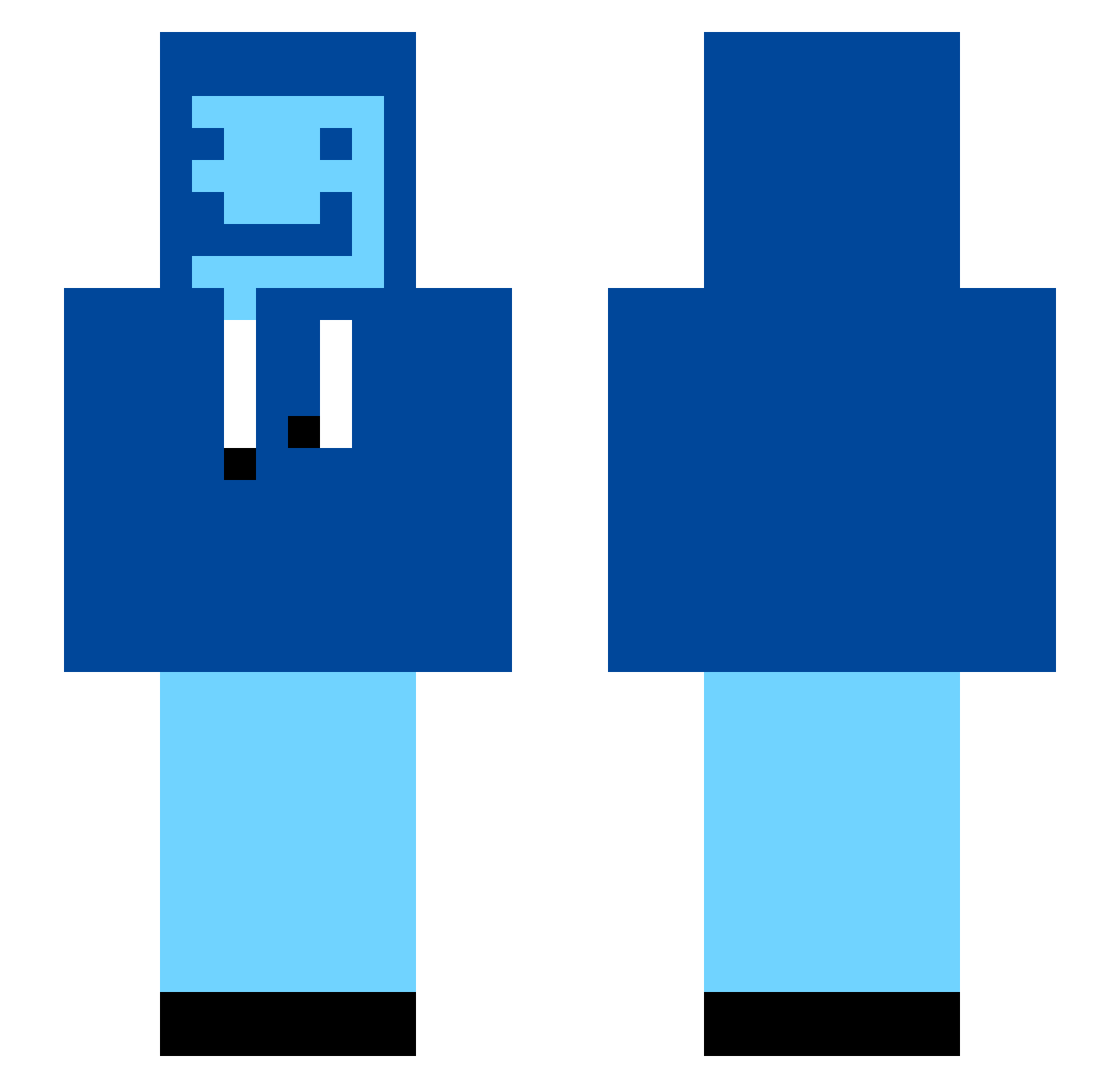 wmbomb12 Minecraft skin, front and back view