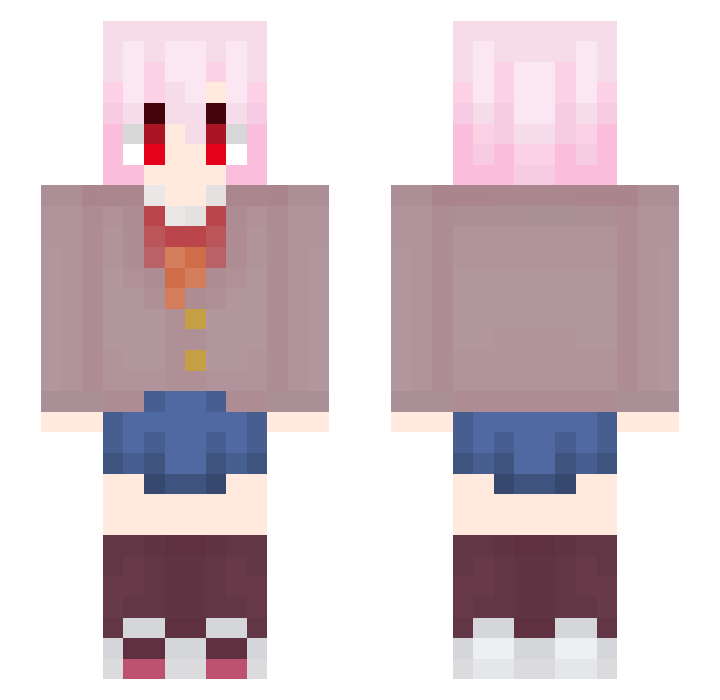 AngryWizard69 Minecraft skin, front and back view
