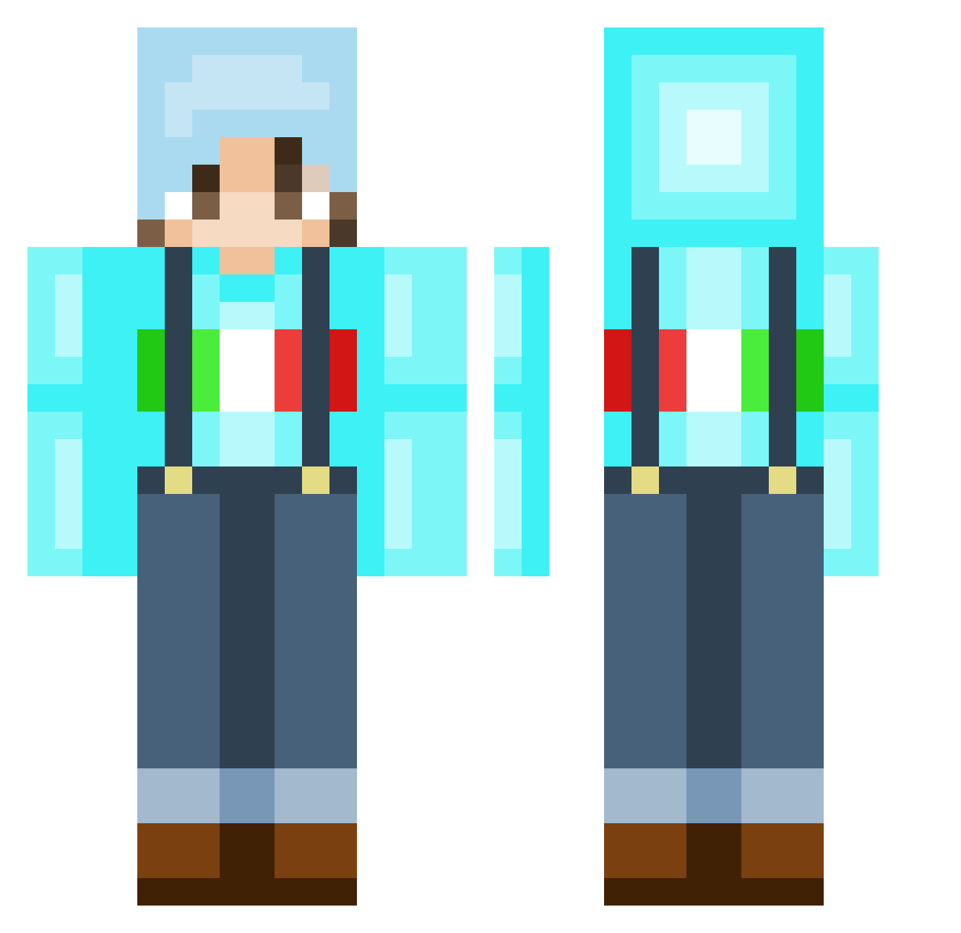 BabyByron Minecraft skin, front and back view