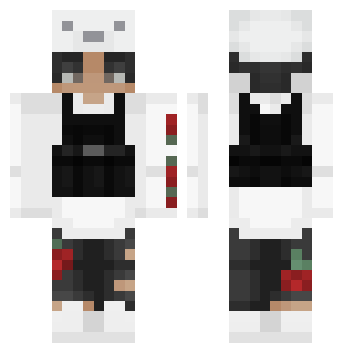 jakecloud Minecraft skin, front and back view