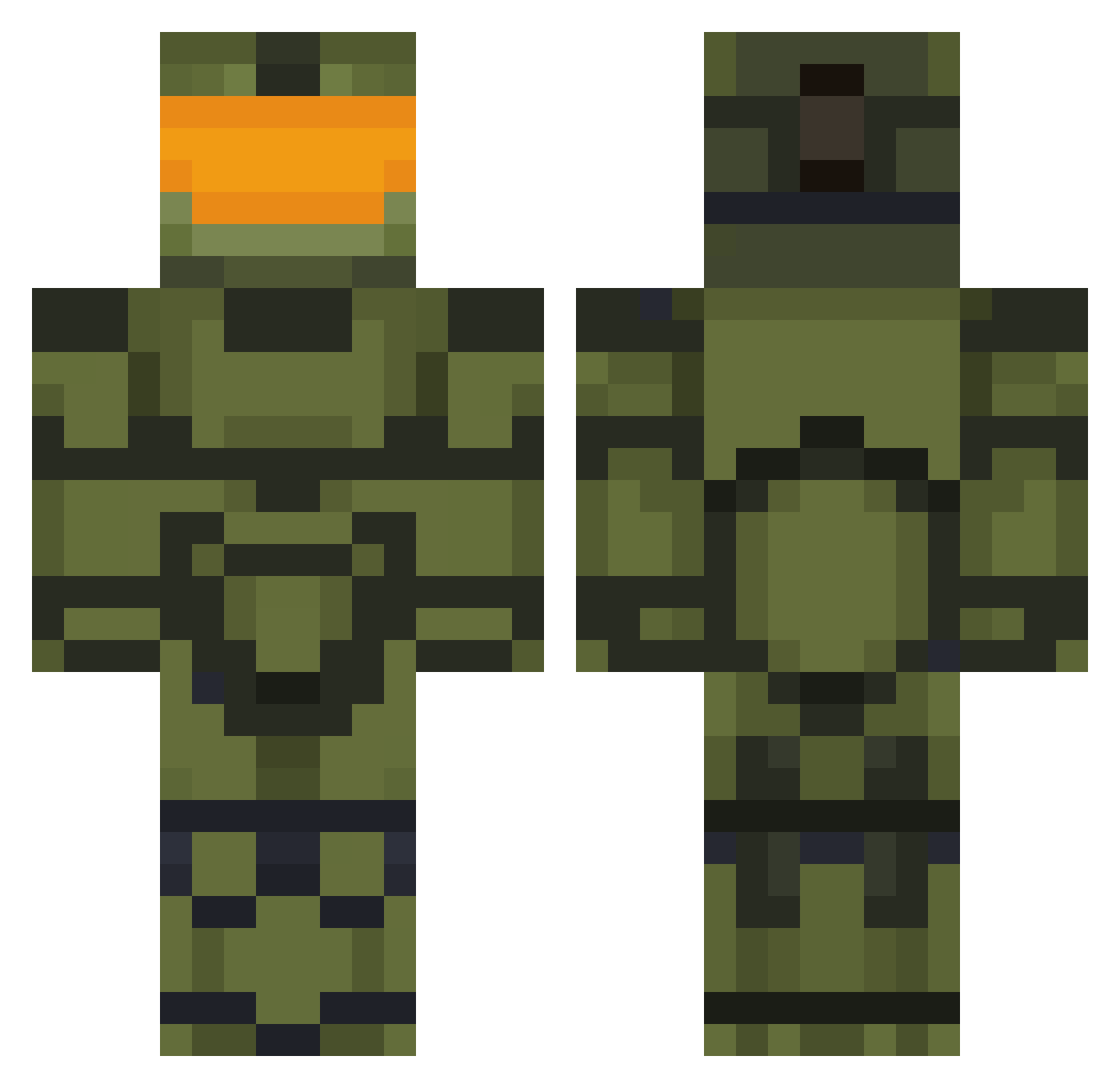 Graveheart1 Minecraft skin, front and back view
