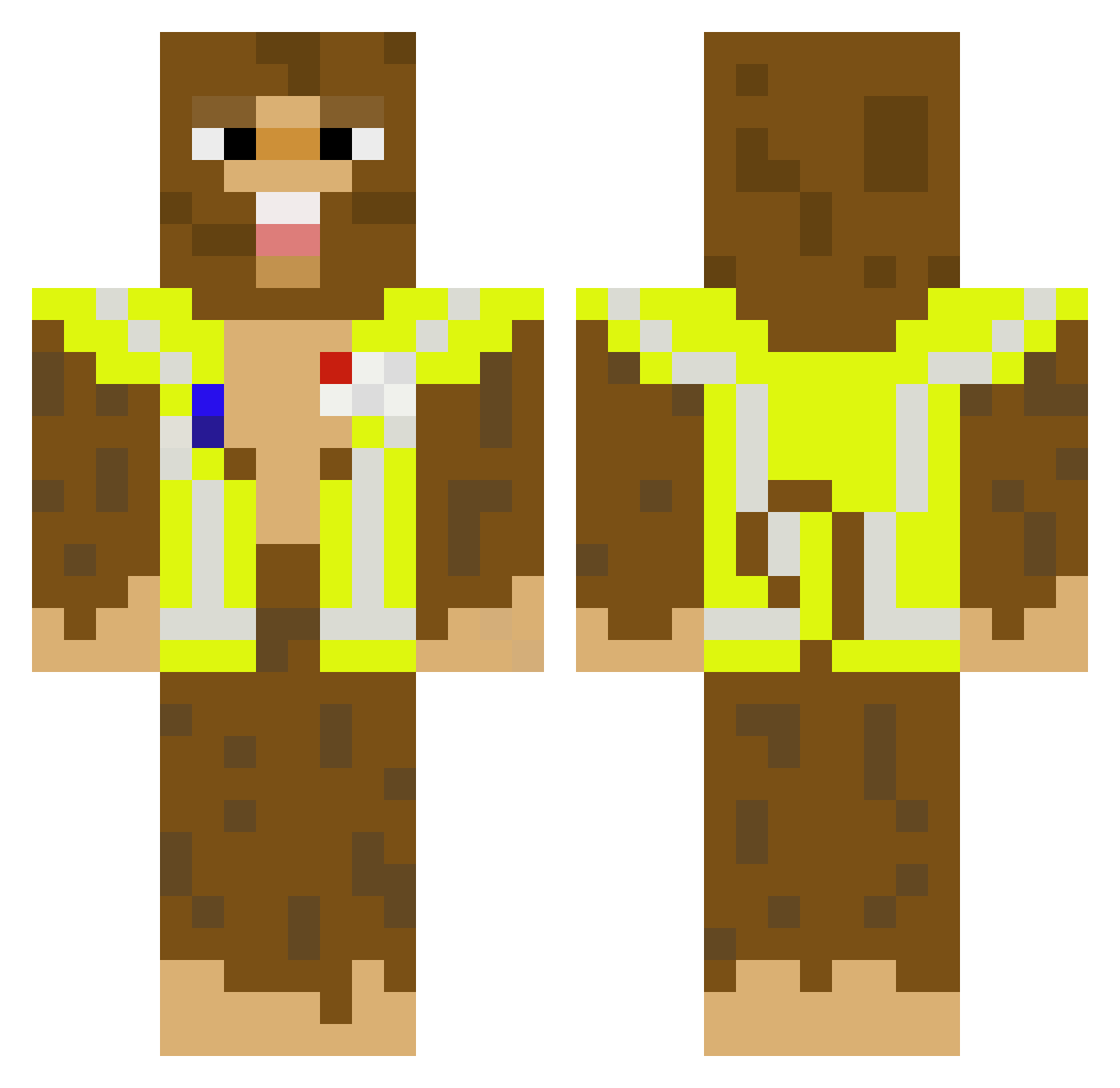 Pebble444 Minecraft skin, front and back view