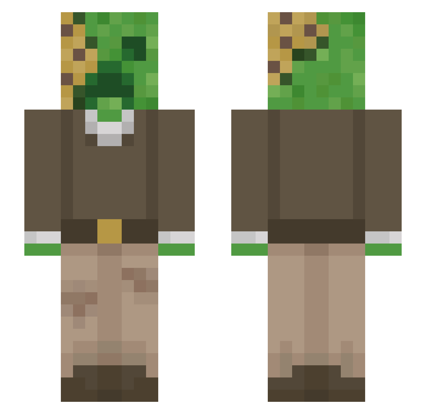 Toni_Jackalope Minecraft skin, front and back view