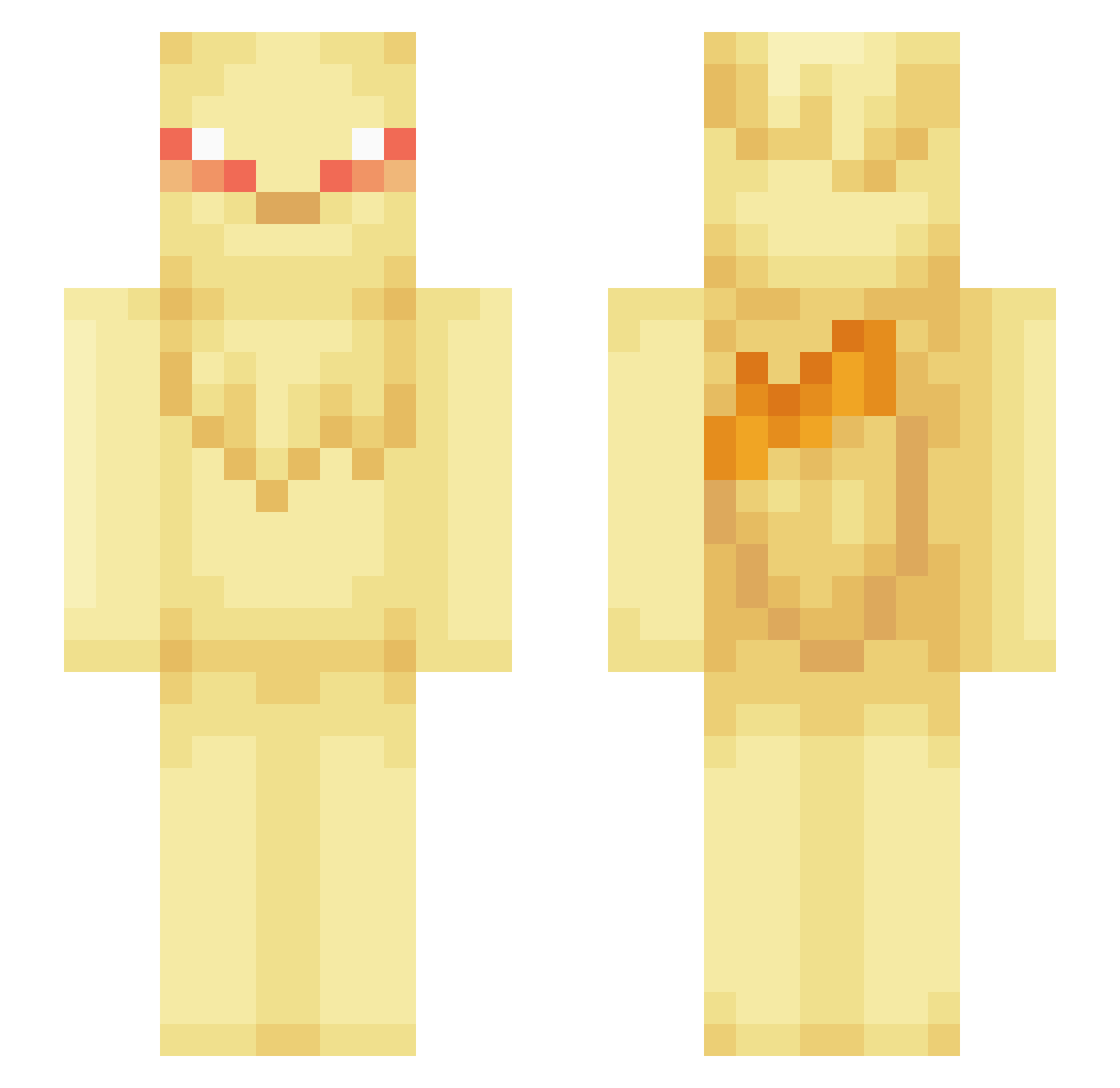DivineDonut Minecraft skin, front and back view
