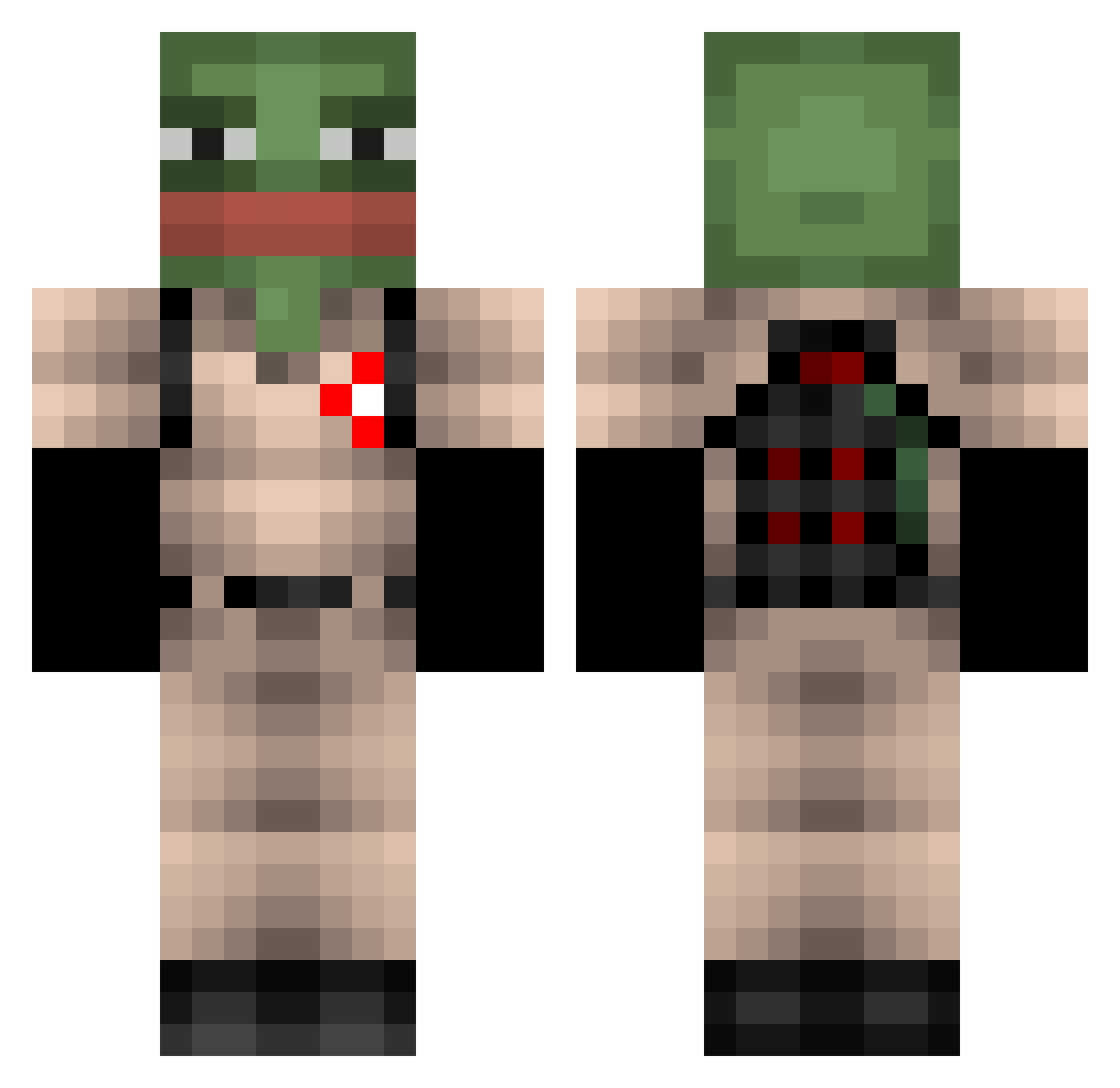 ACTIEHELD Minecraft skin, front and back view