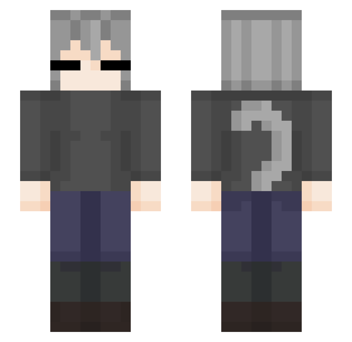 PydarasPrime Minecraft skin, front and back view
