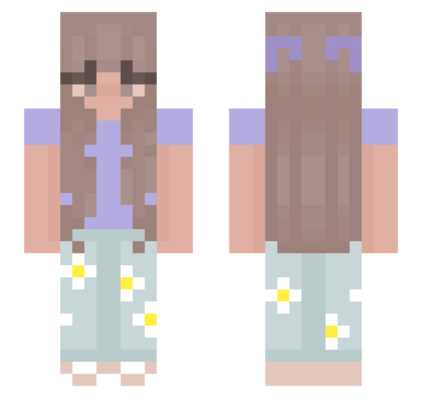 ragxna Minecraft skin, front and back view