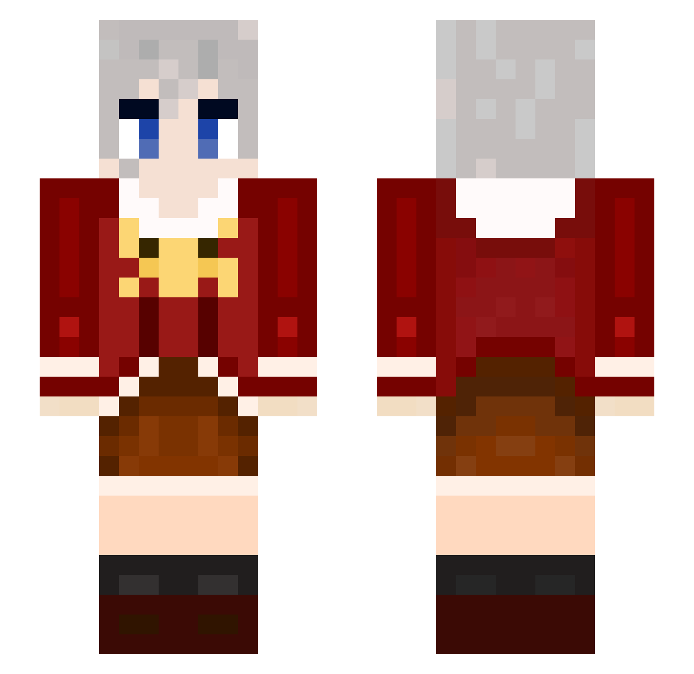 Q1ngke Minecraft skin, front and back view