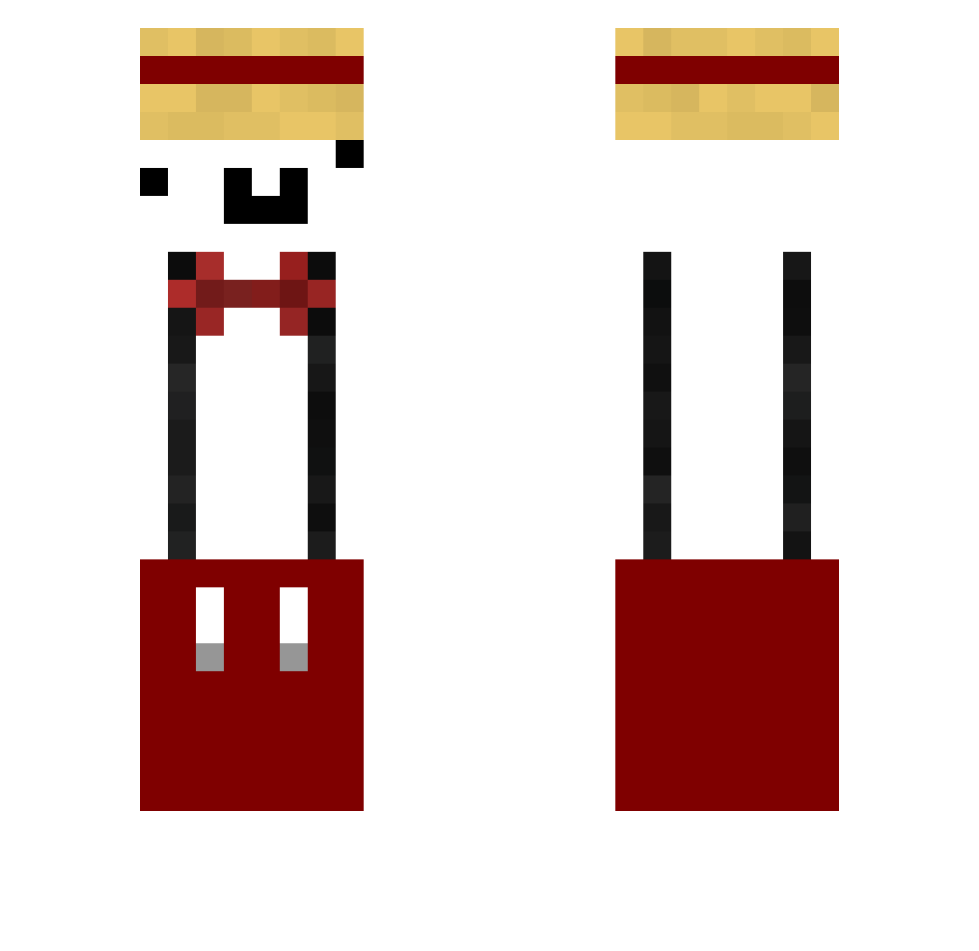 Zanzard Minecraft skin, front and back view