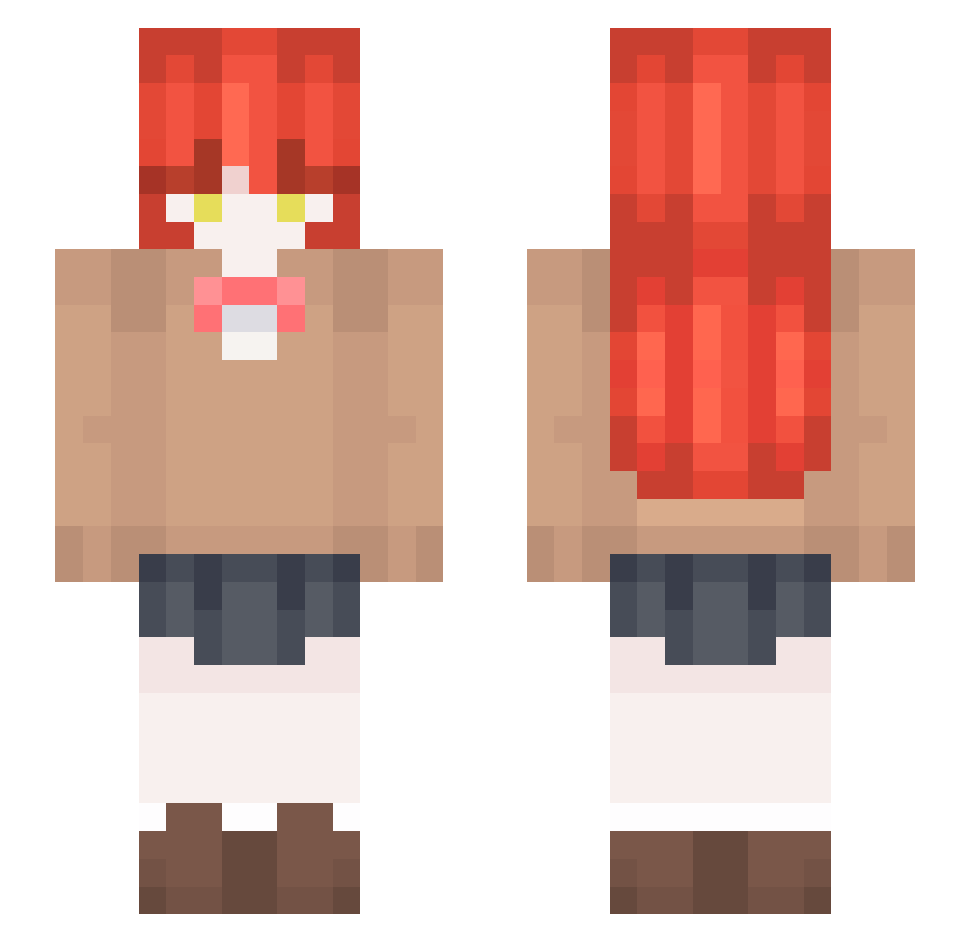 FireHeven18 Minecraft skin, front and back view