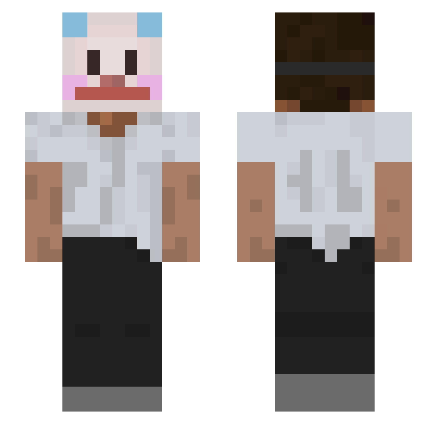 Allegate Minecraft skin, front and back view