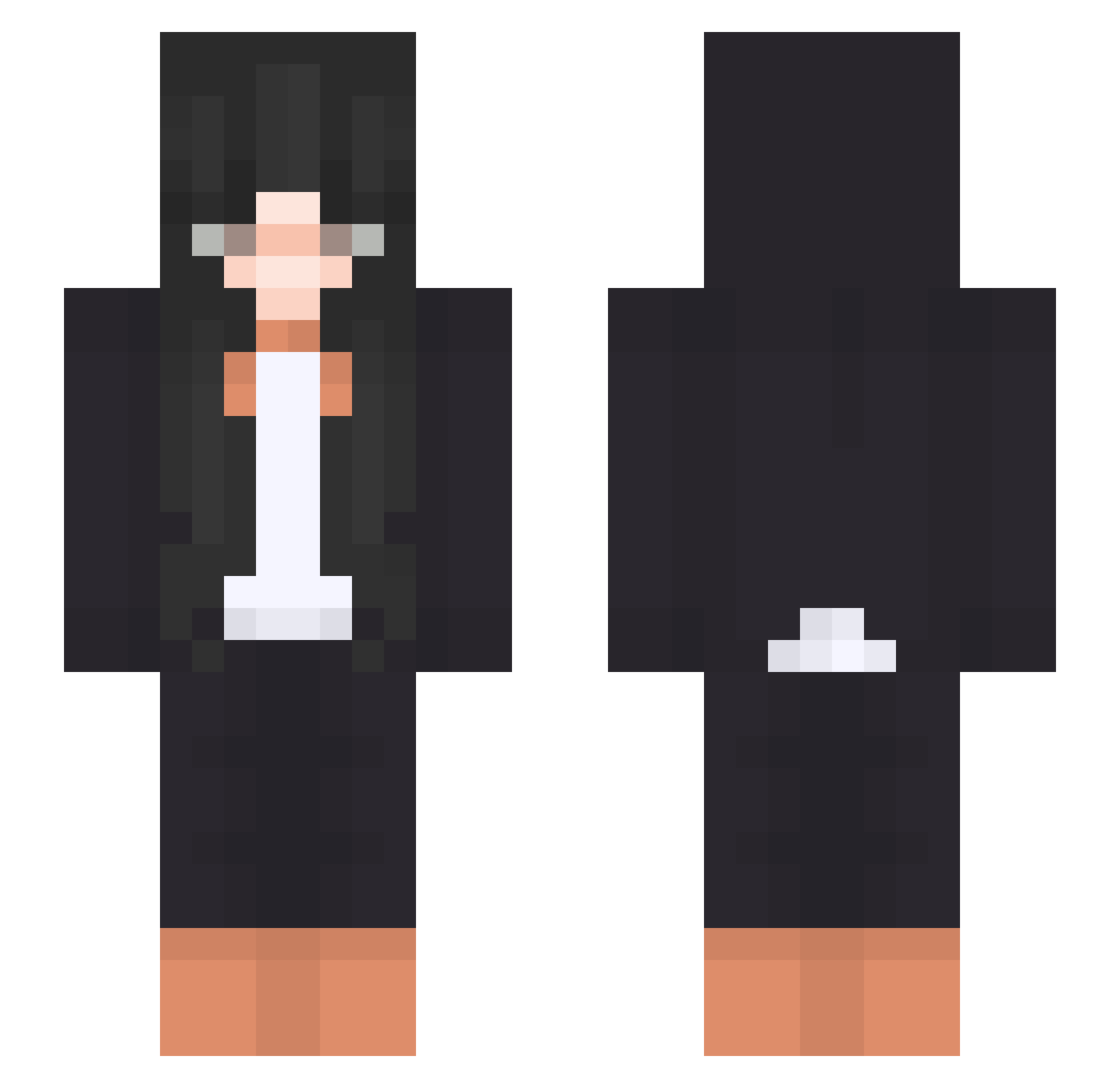 repour Minecraft skin, front and back view