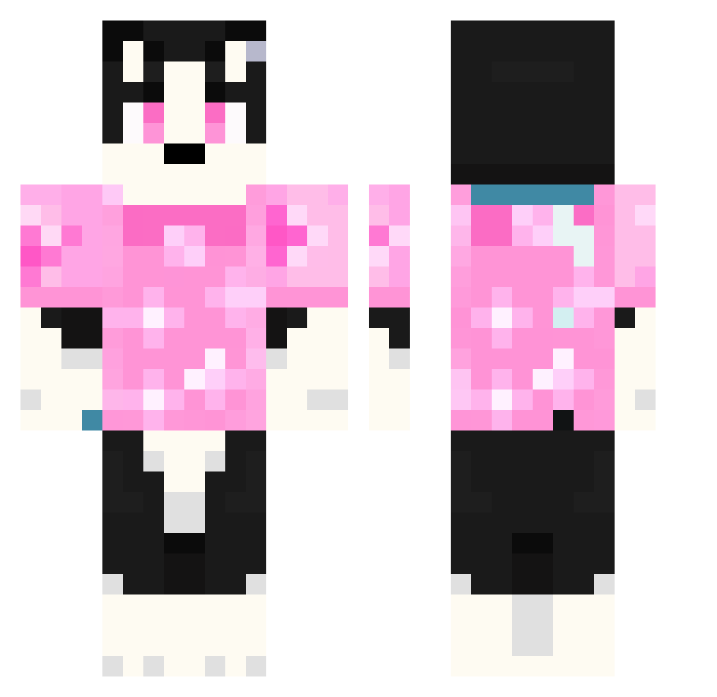rubmypansa Minecraft skin, front and back view