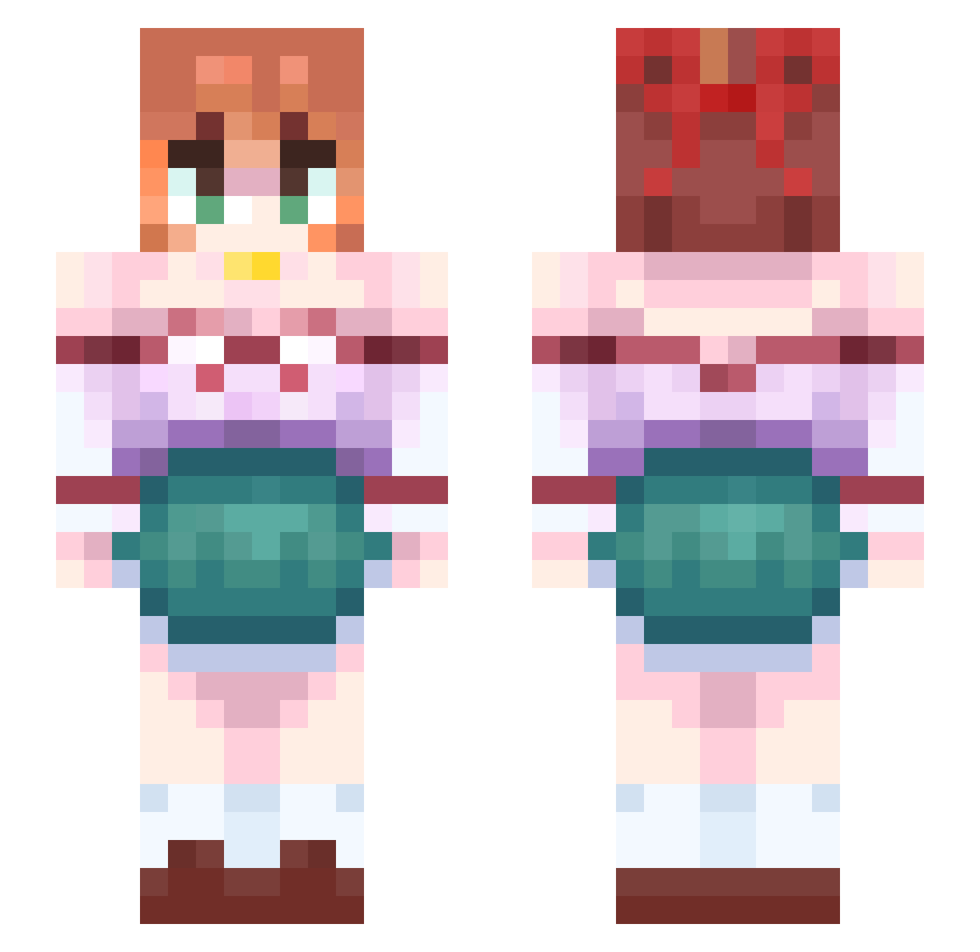 majowyy Minecraft skin, front and back view