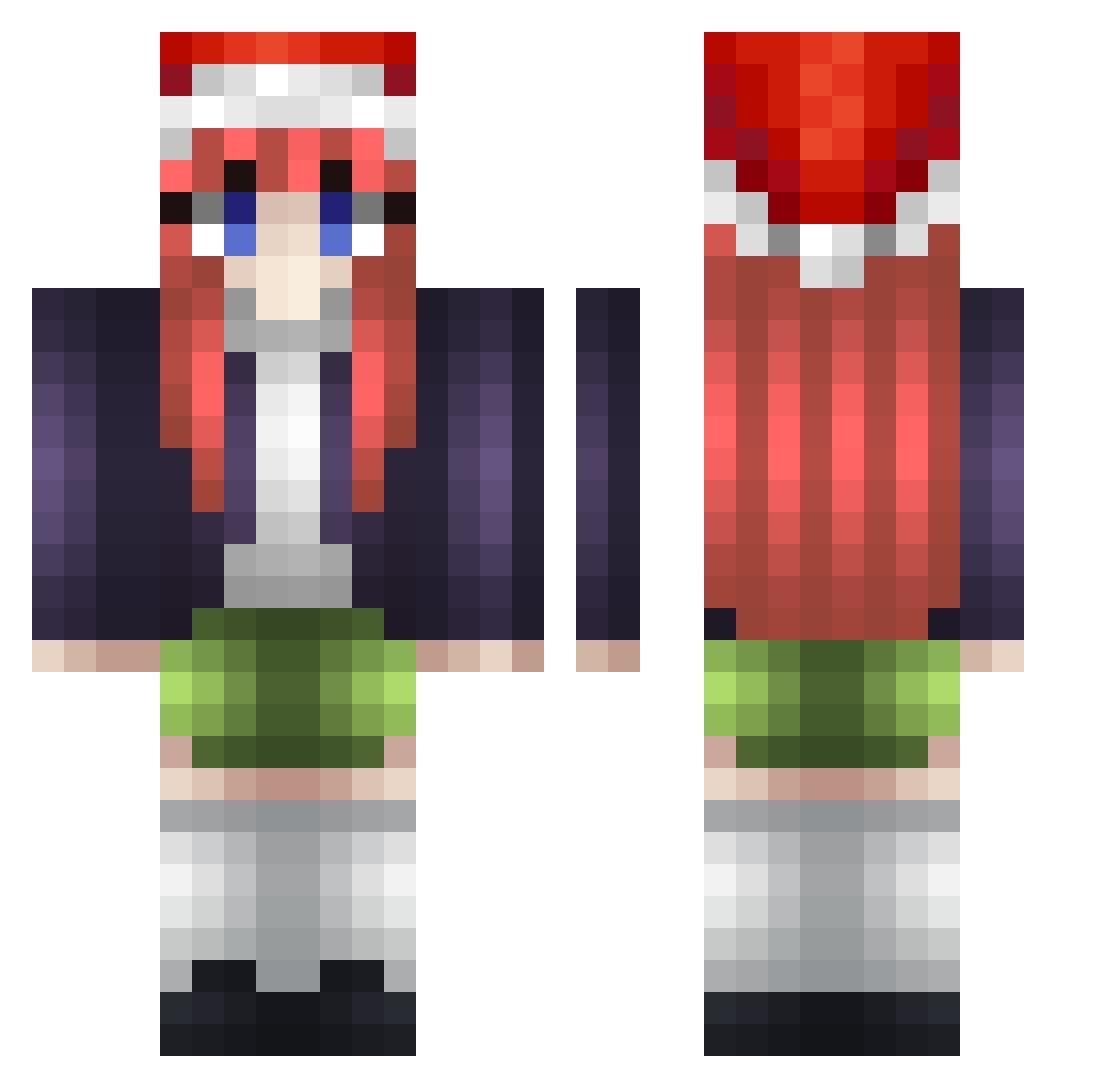 shk234 Minecraft skin, front and back view