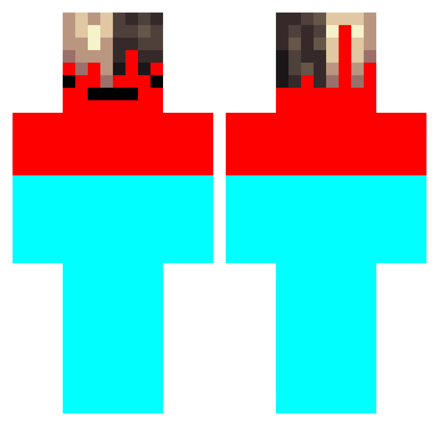 SpookeysZ Minecraft skin, front and back view