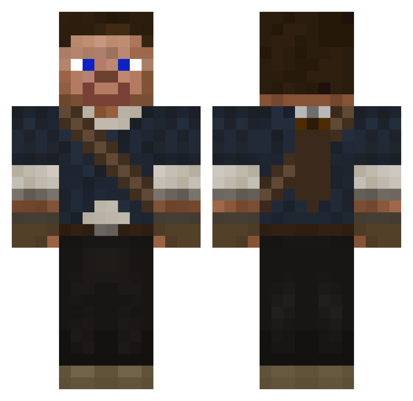 Epidemical Minecraft skin, front and back view