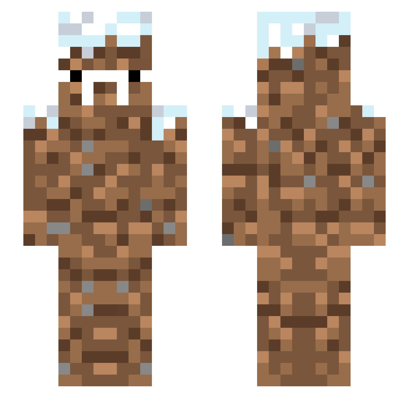 NoHeads Minecraft skin, front and back view