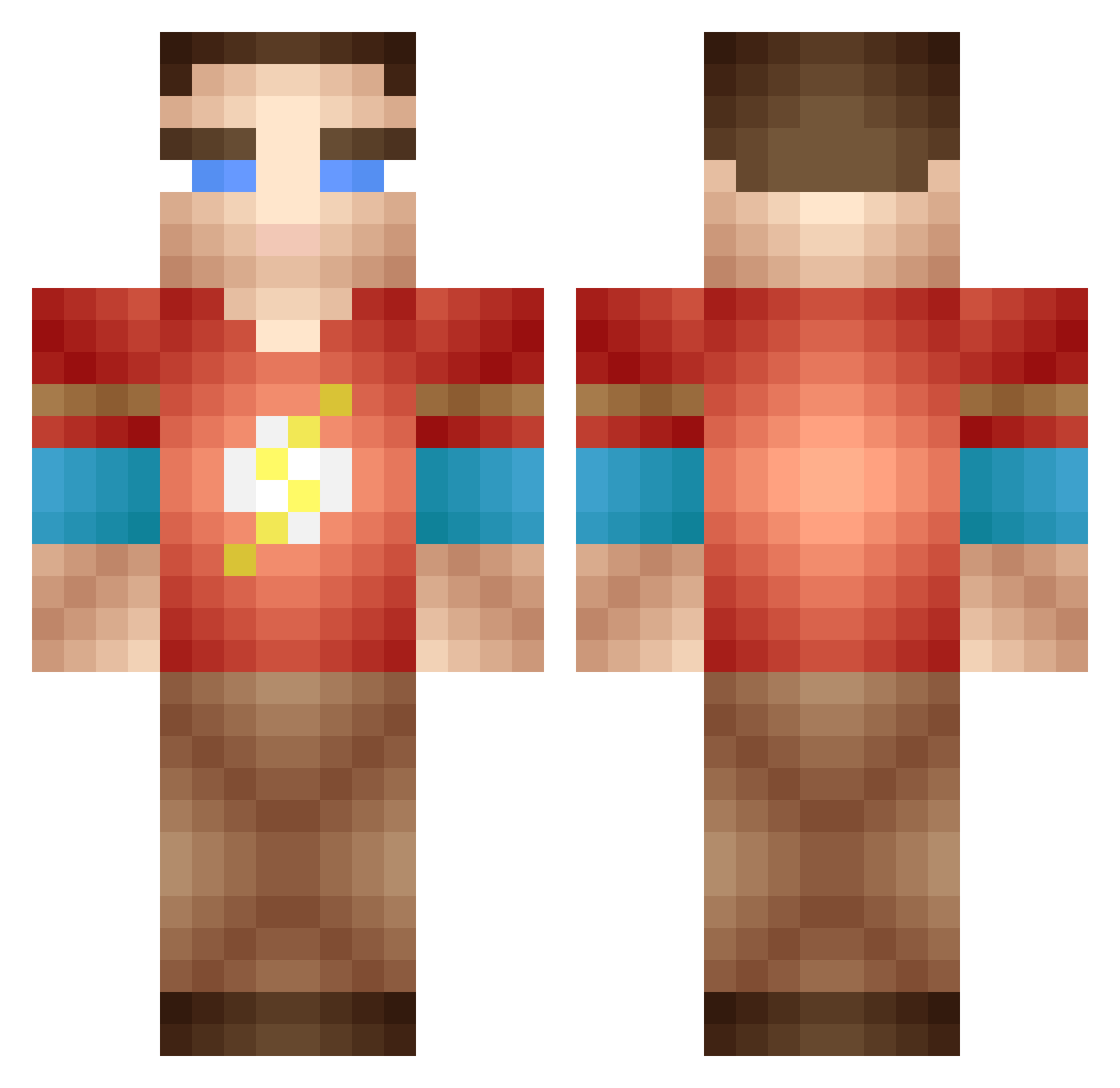 Baziinga Minecraft skin, front and back view