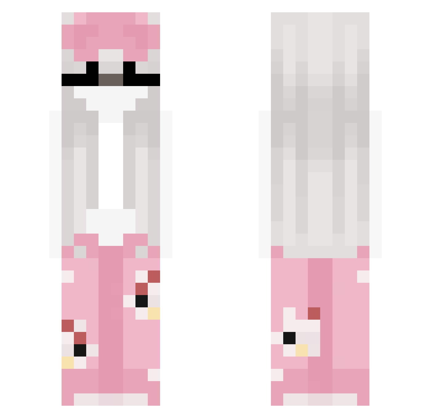Alvinia Minecraft skin, front and back view