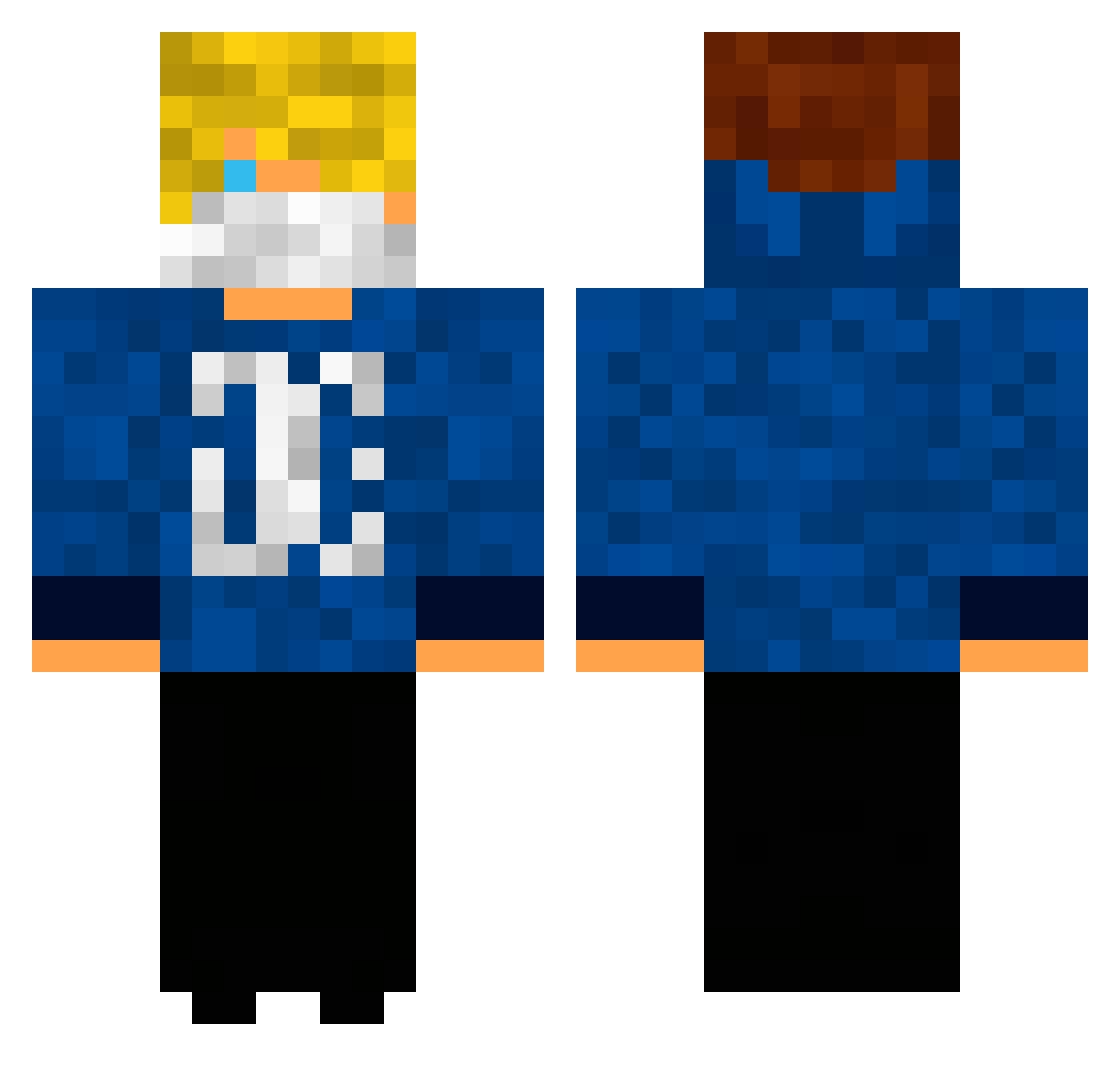 SawiKK17 Minecraft skin, front and back view