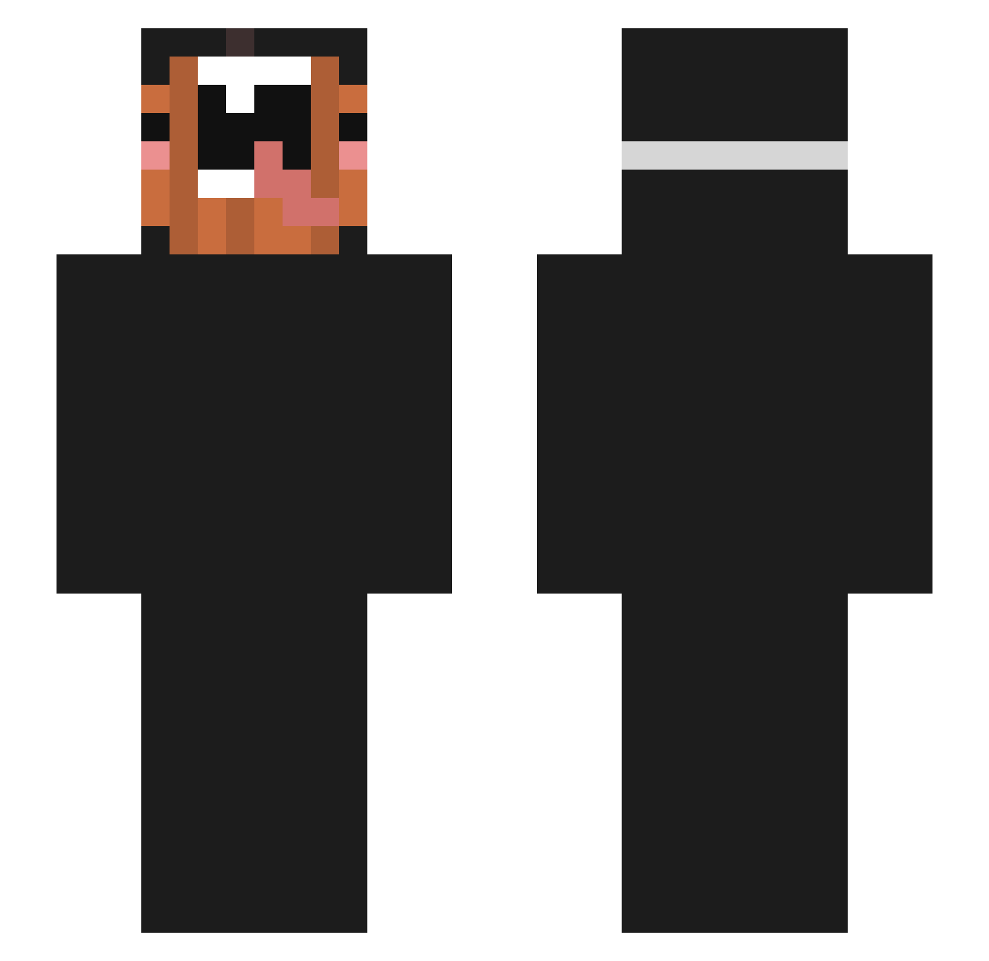 zRusher_PvP Minecraft skin, front and back view