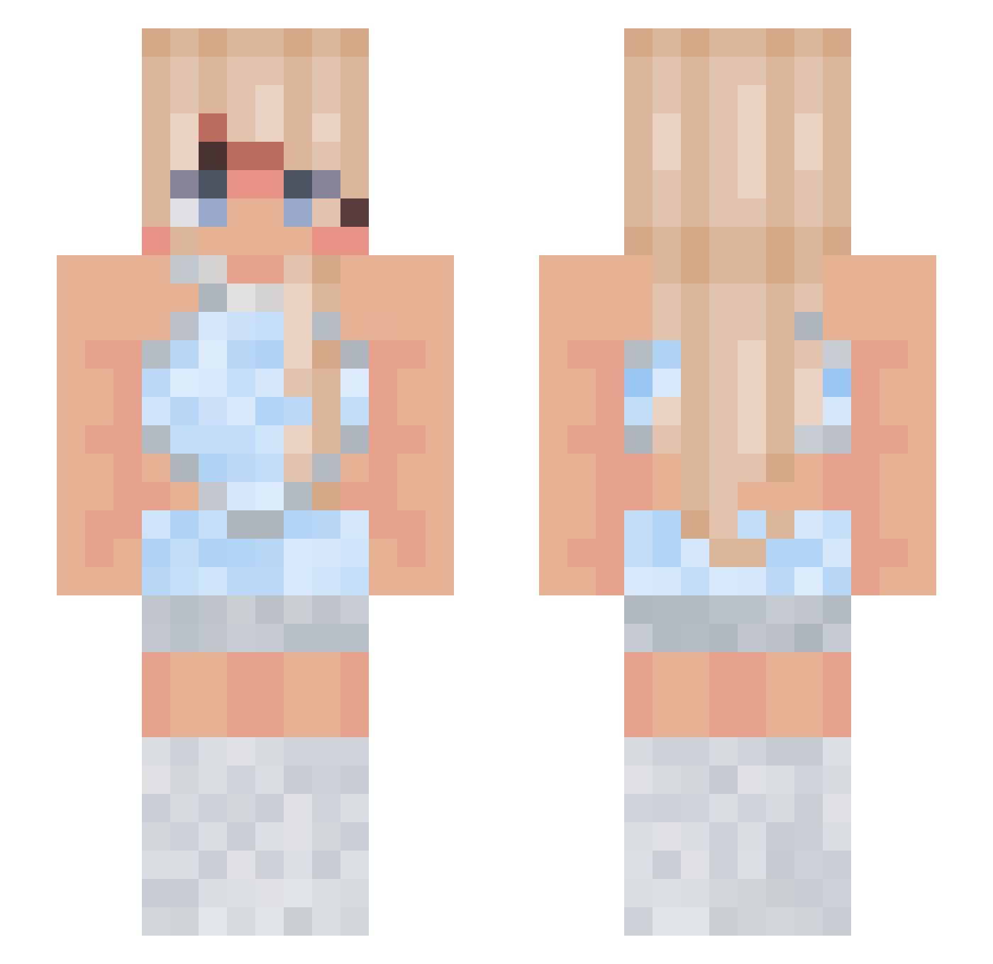 choraprojotinha Minecraft skin, front and back view