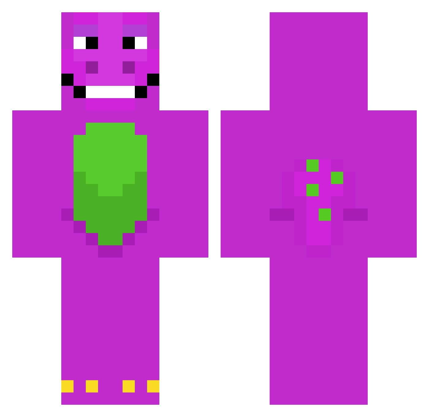 Leafmelon Minecraft skin, front and back view
