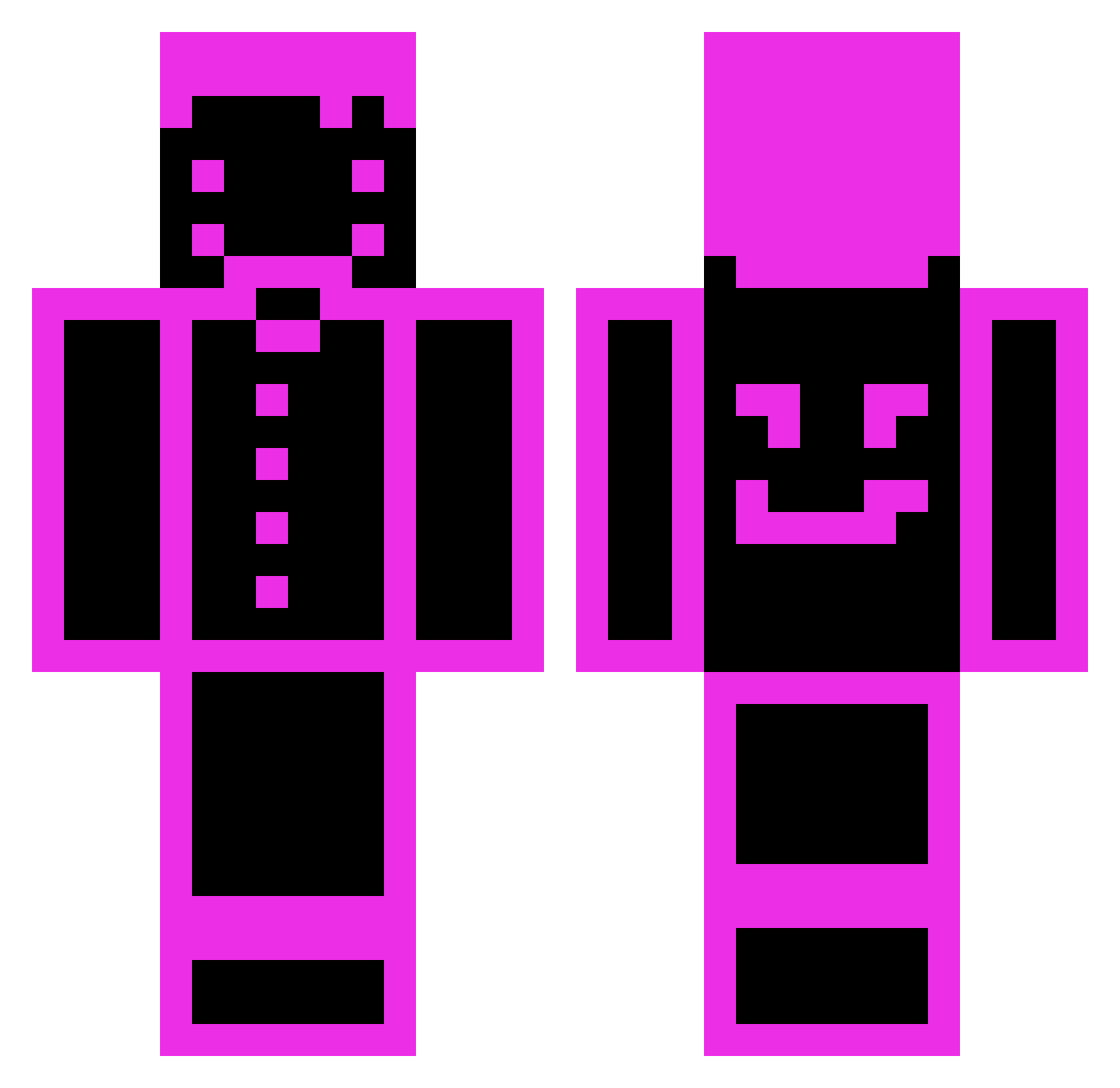 Nextcrypt Minecraft skin, front and back view