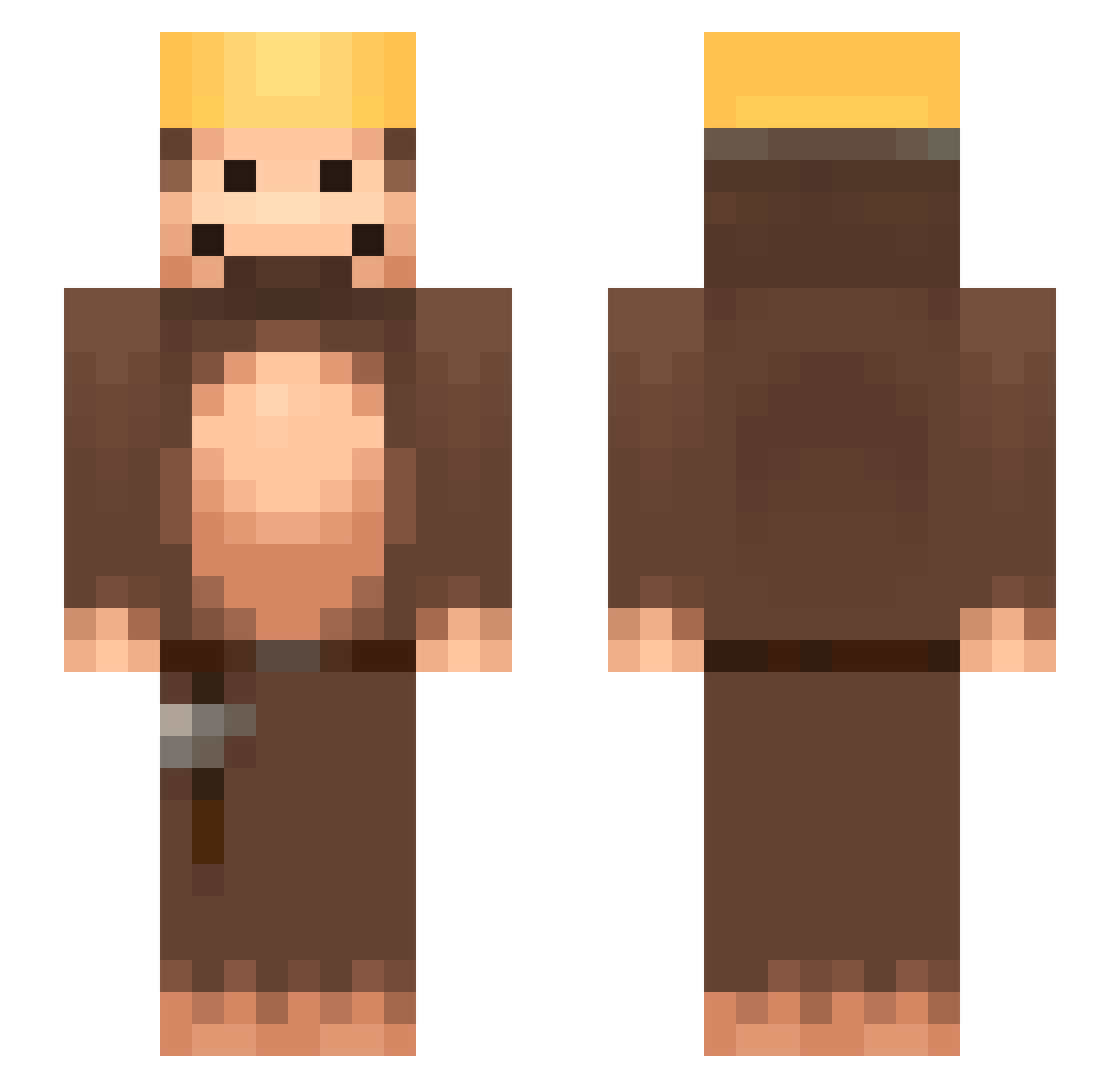 CurledNoga Minecraft skin, front and back view