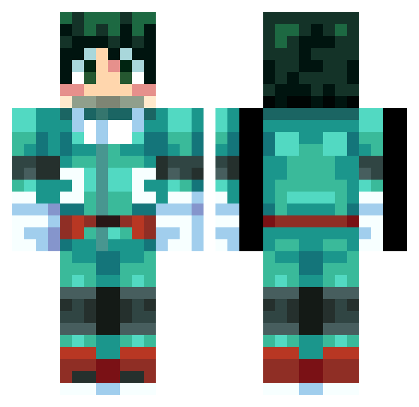 Dejjay13 Minecraft skin, front and back view