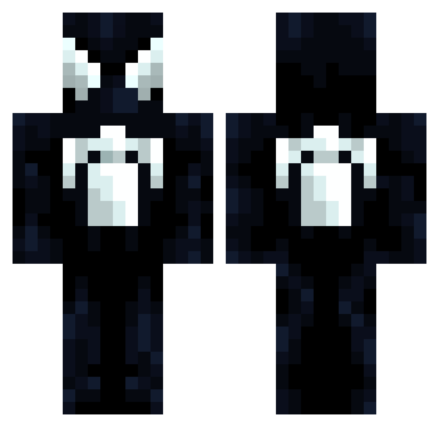 Web96 Minecraft skin, front and back view