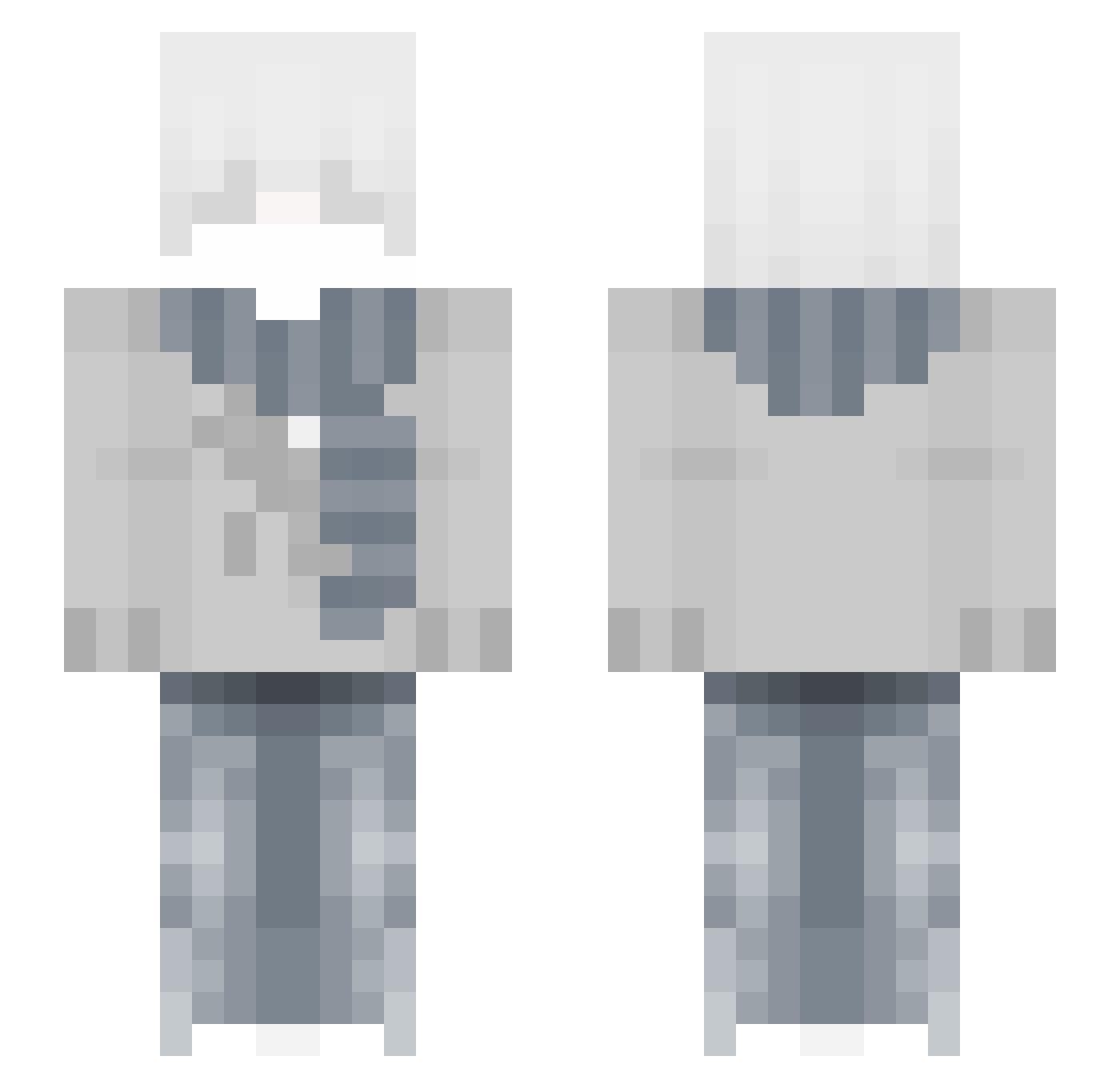 Snow_Dani Minecraft skin, front and back view