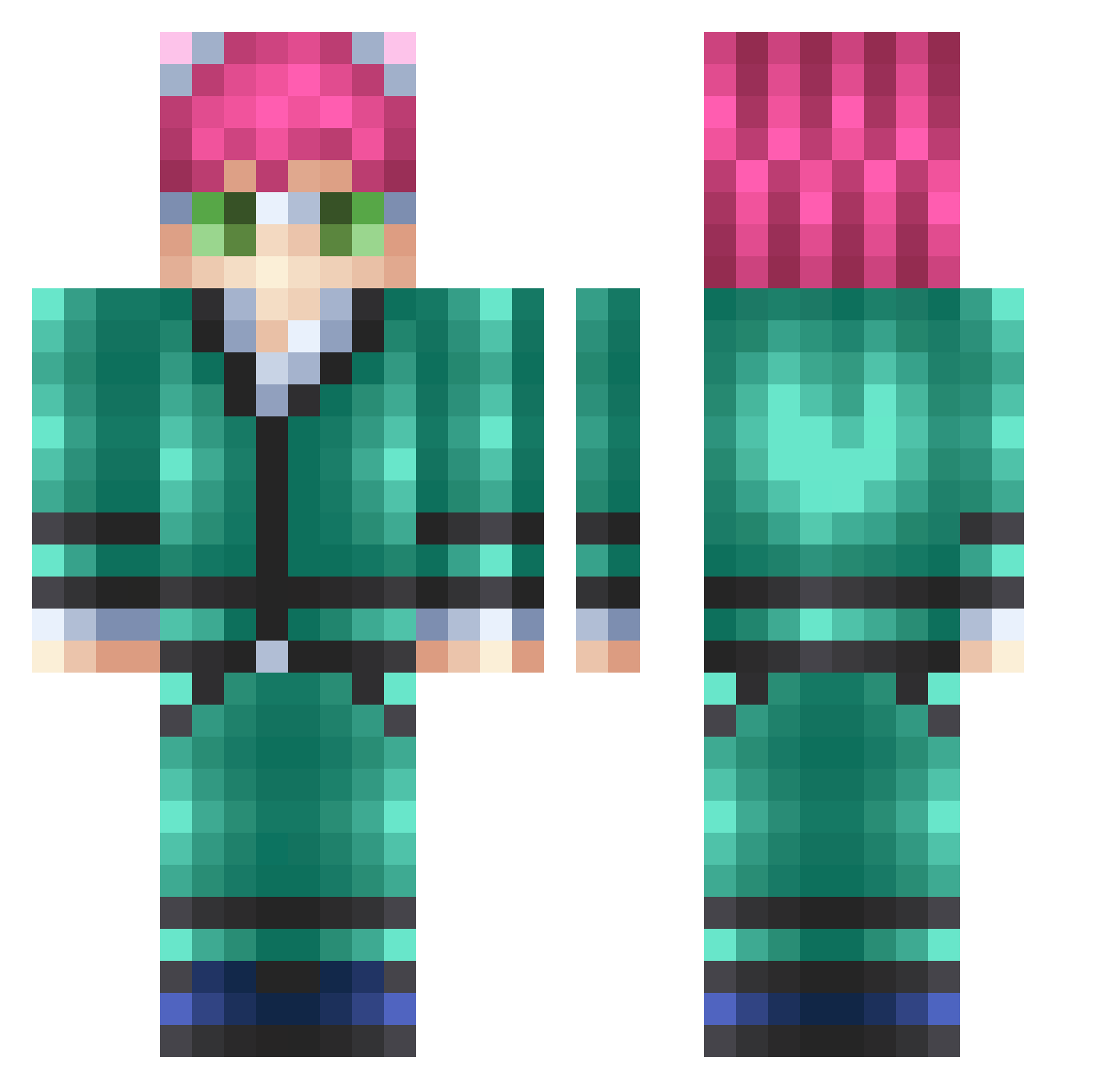 BrodieNinja Minecraft skin, front and back view
