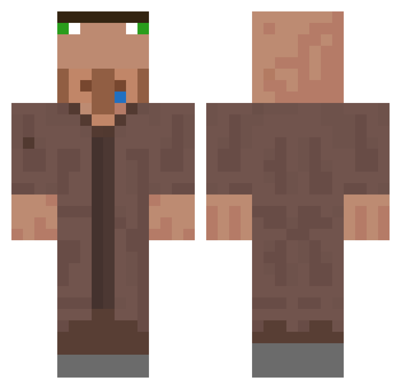 Dostaziz Minecraft skin, front and back view