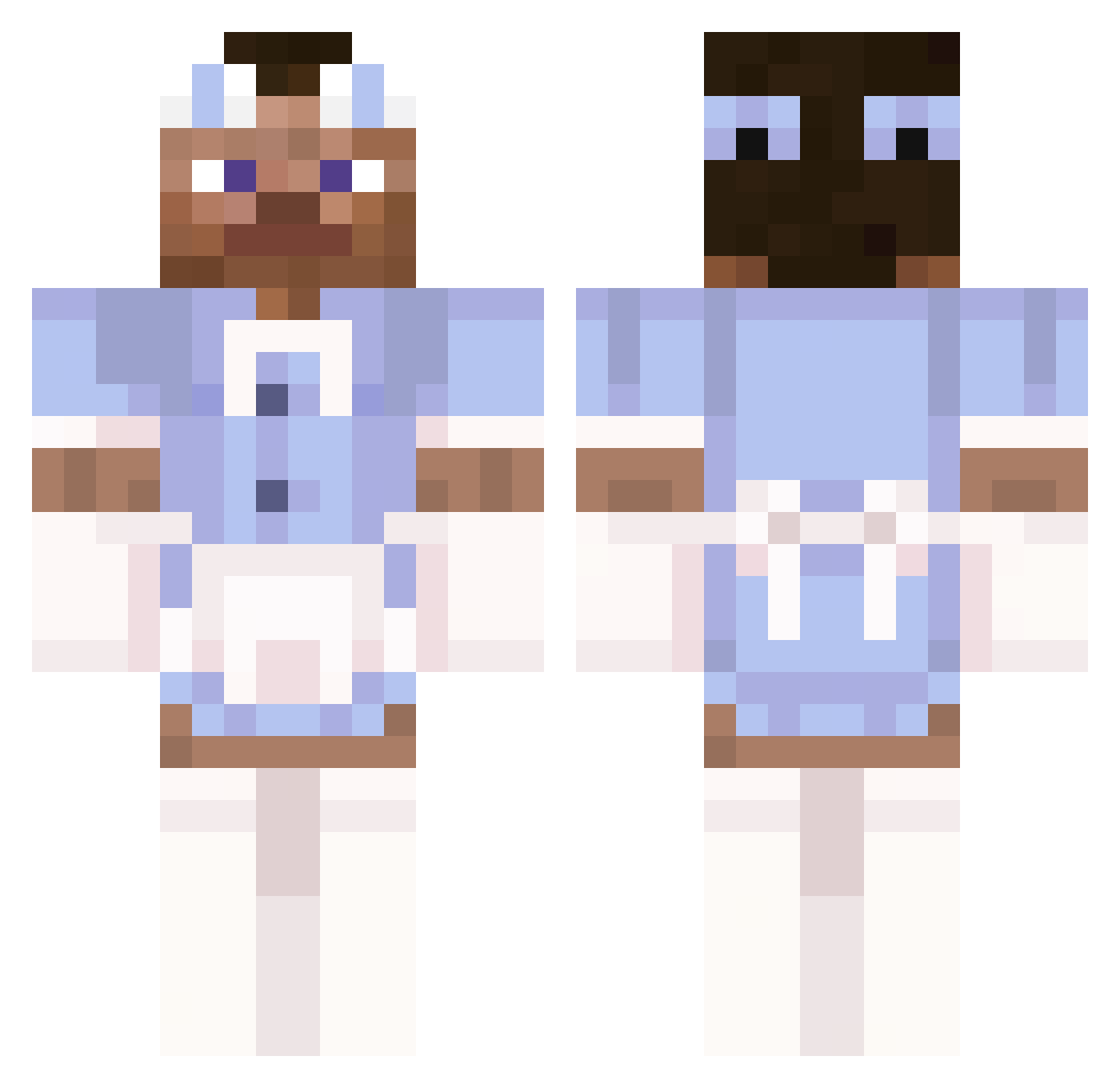 aFart Minecraft skin, front and back view