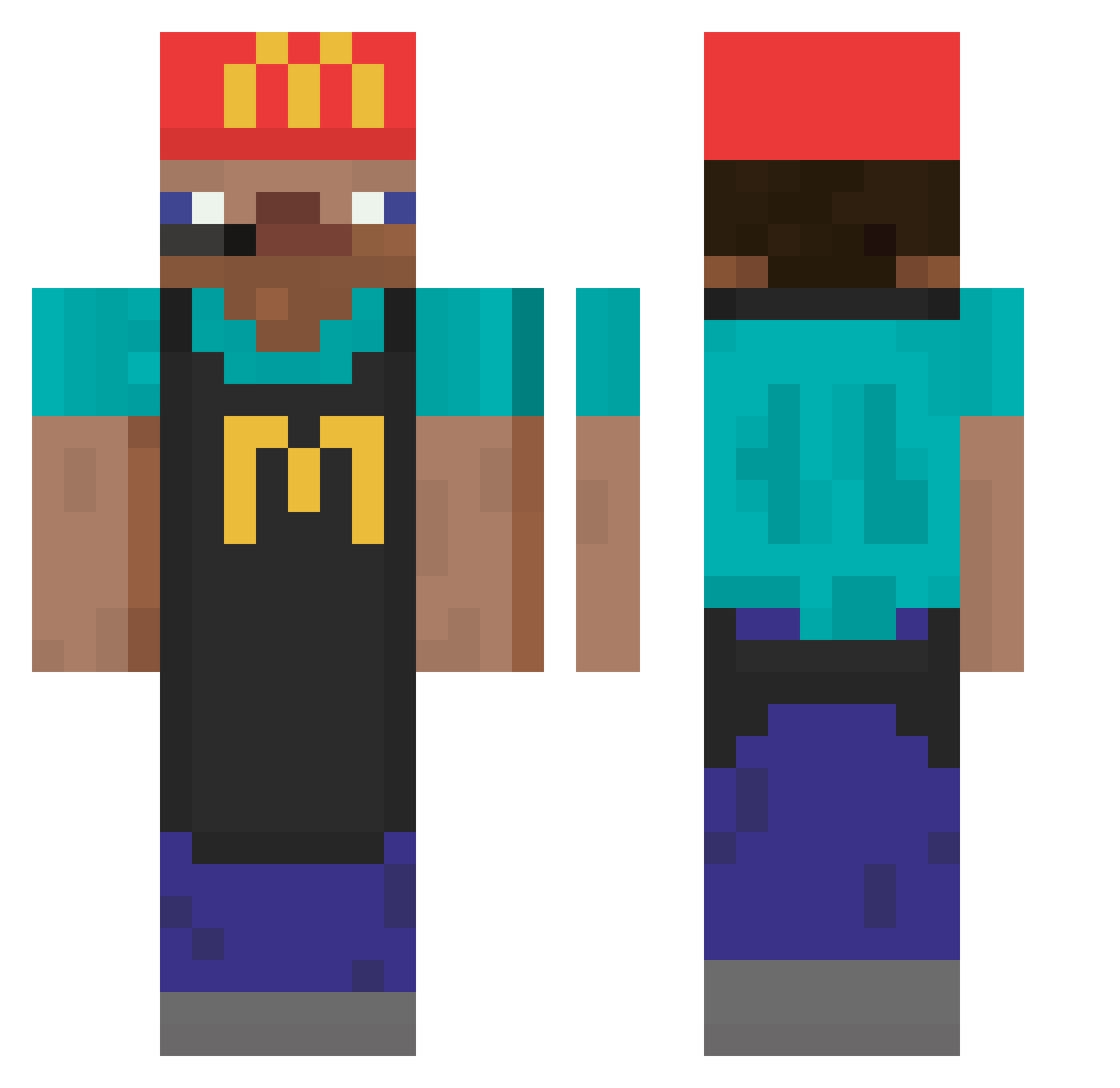_Funner_ Minecraft skin, front and back view