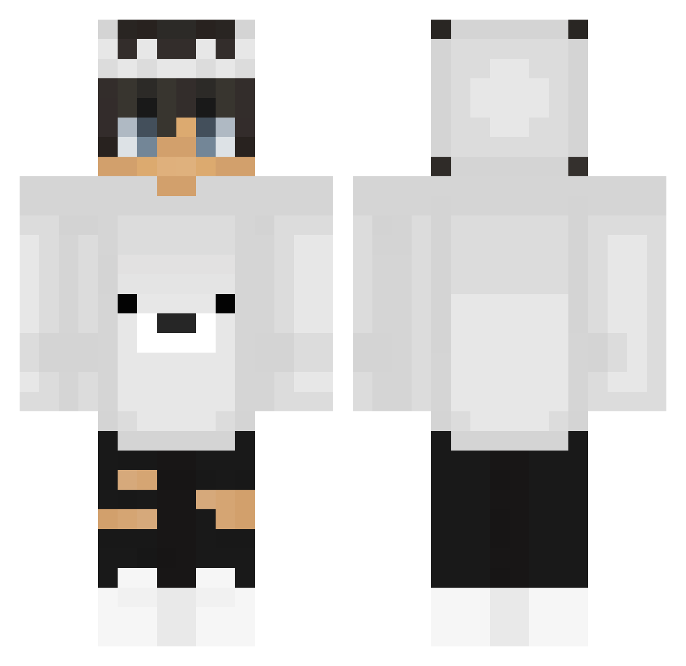 unneighborly Minecraft skin, front and back view