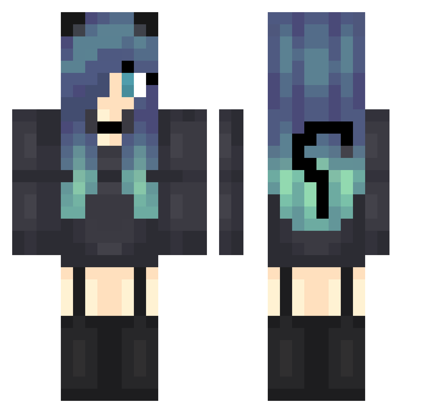 Fleck_117 Minecraft skin, front and back view